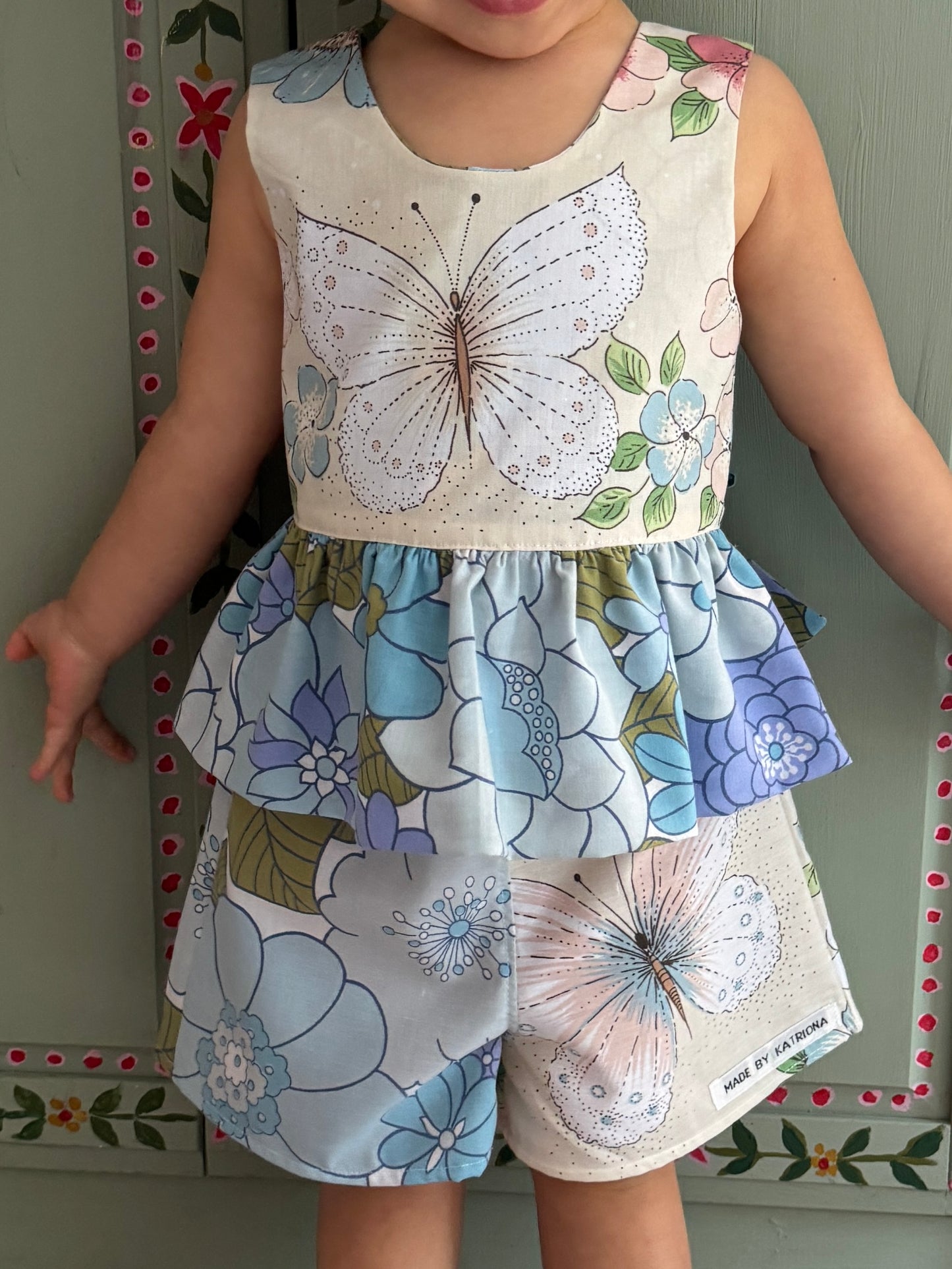 Vintage Victoria Plum reversible bow tie top 2-3 years