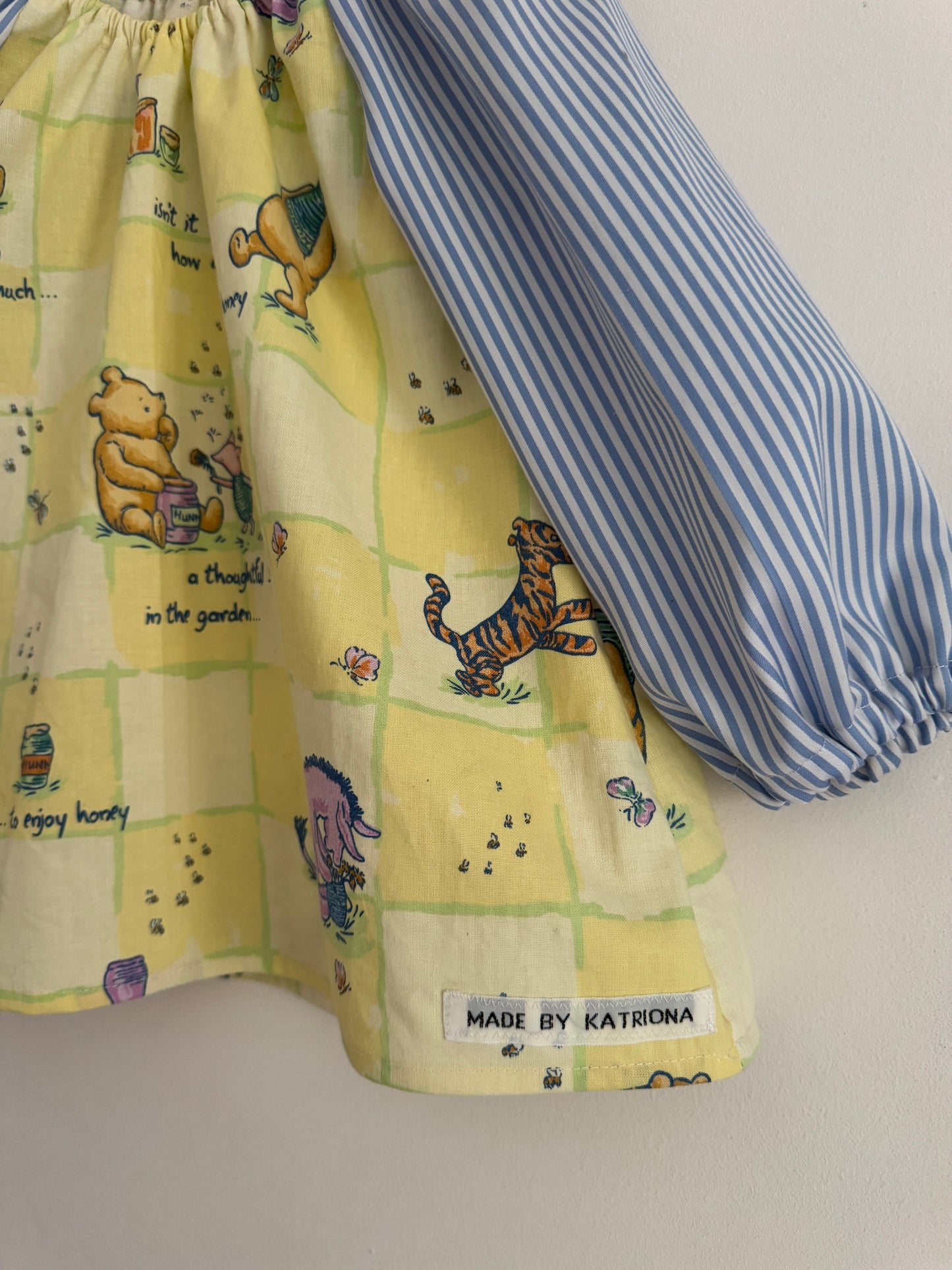Winnie the Pooh top with striped sleeves 2-3 years