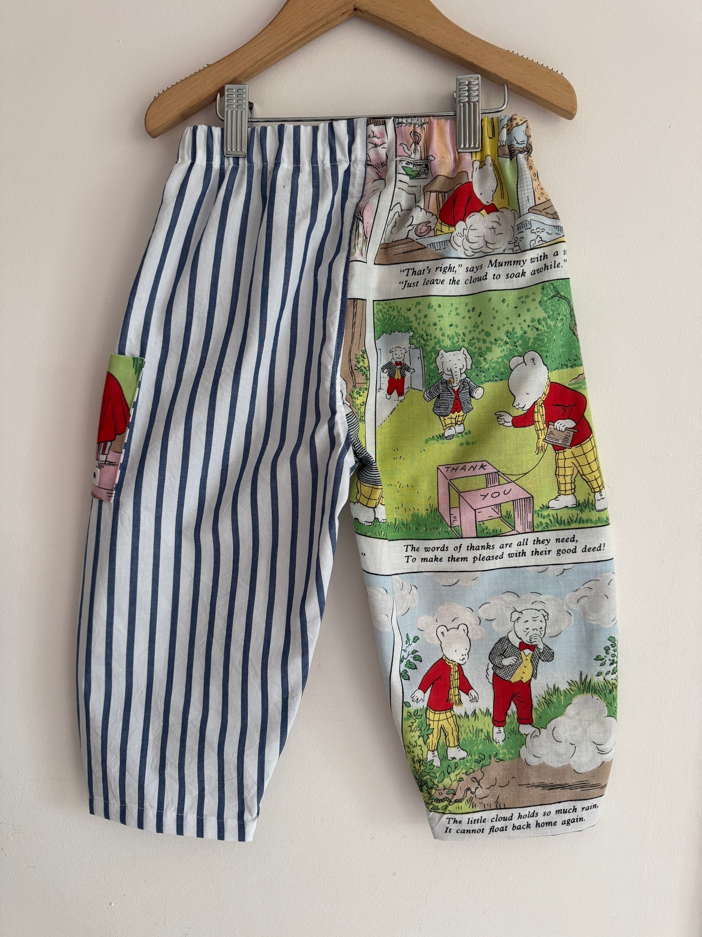 Rupert Bear/striped barrel leg pants 4-5 years
