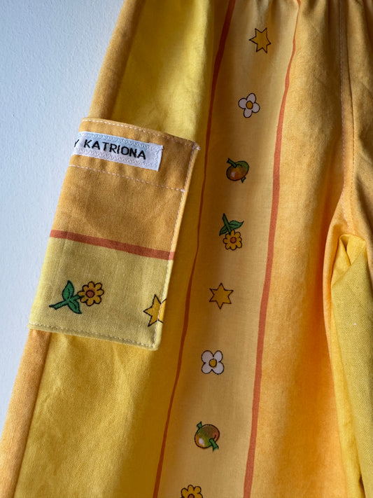 Yellow striped wide leg pants 2-3 years