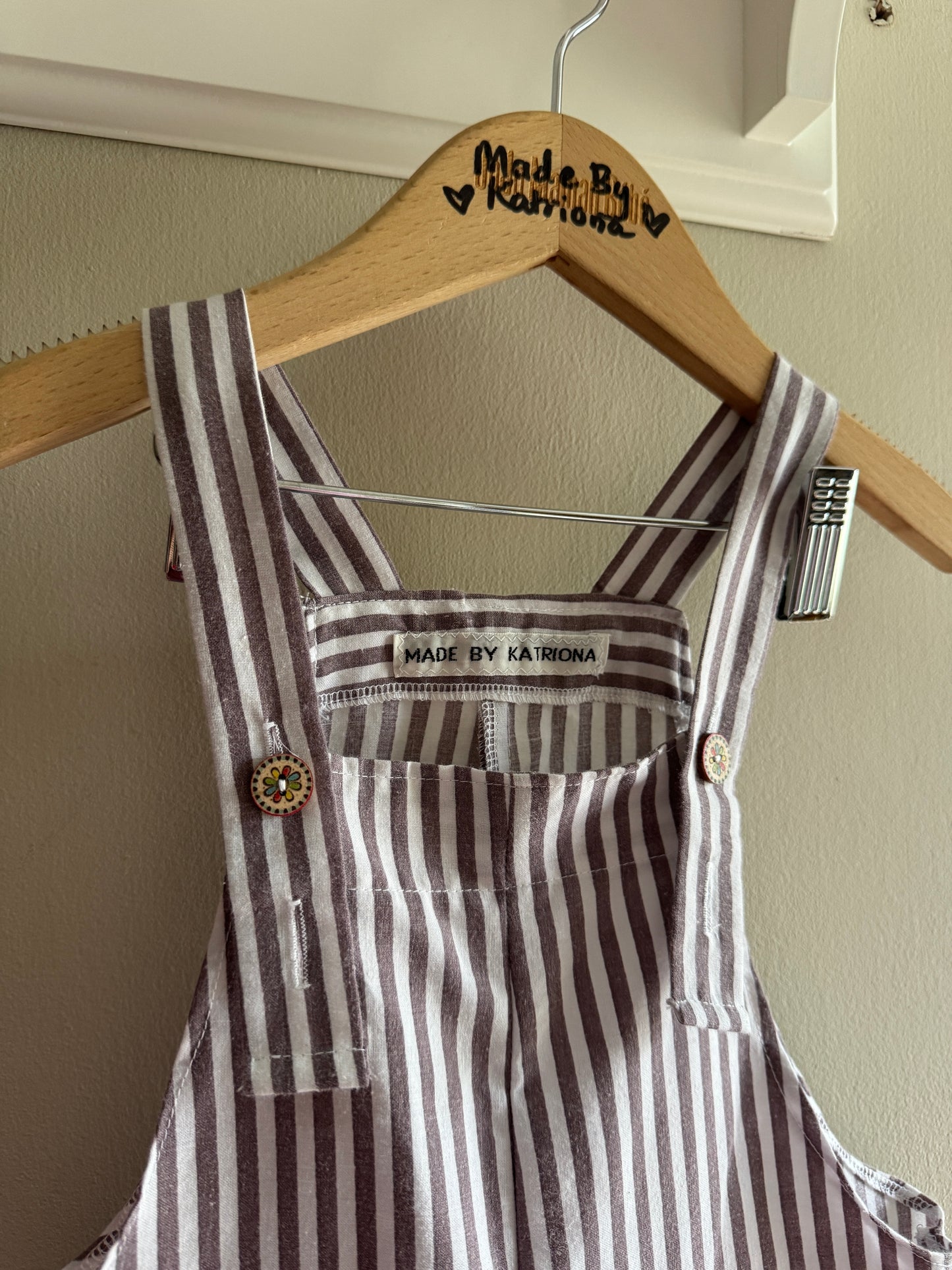 Veggie patch striped dungarees 12-18 months