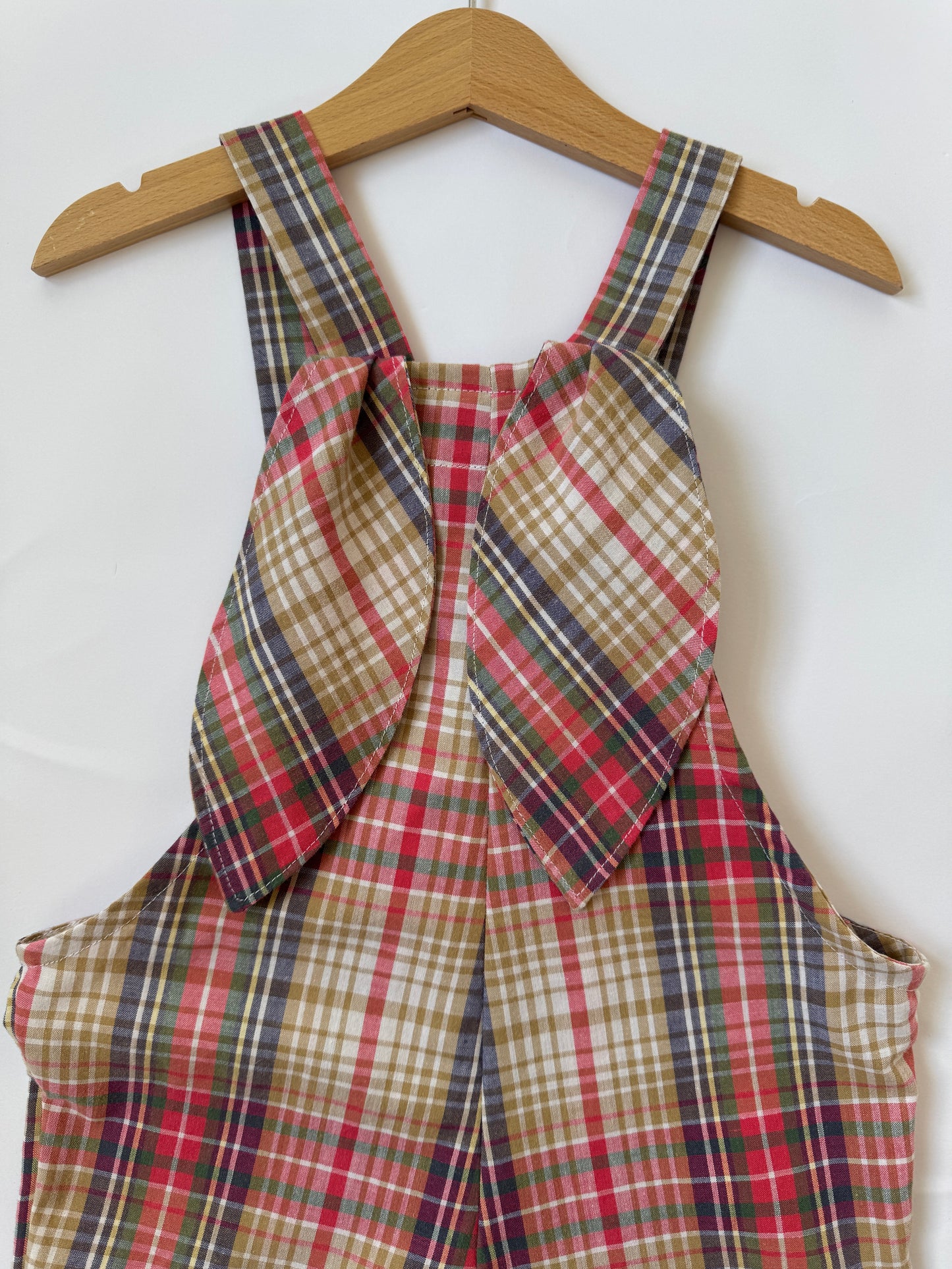 Multicolour check bunny dungarees (3 years)