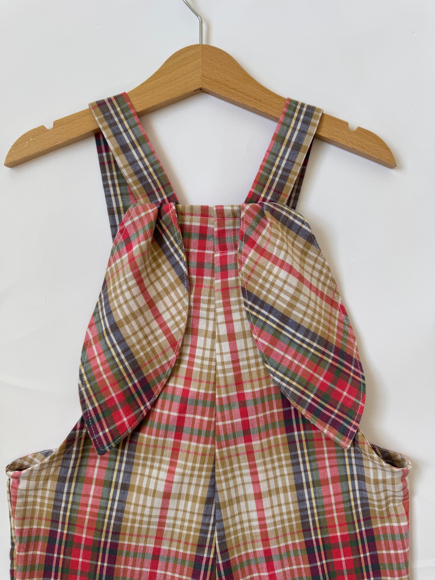 Multicolour check bunny dungarees (3 years)