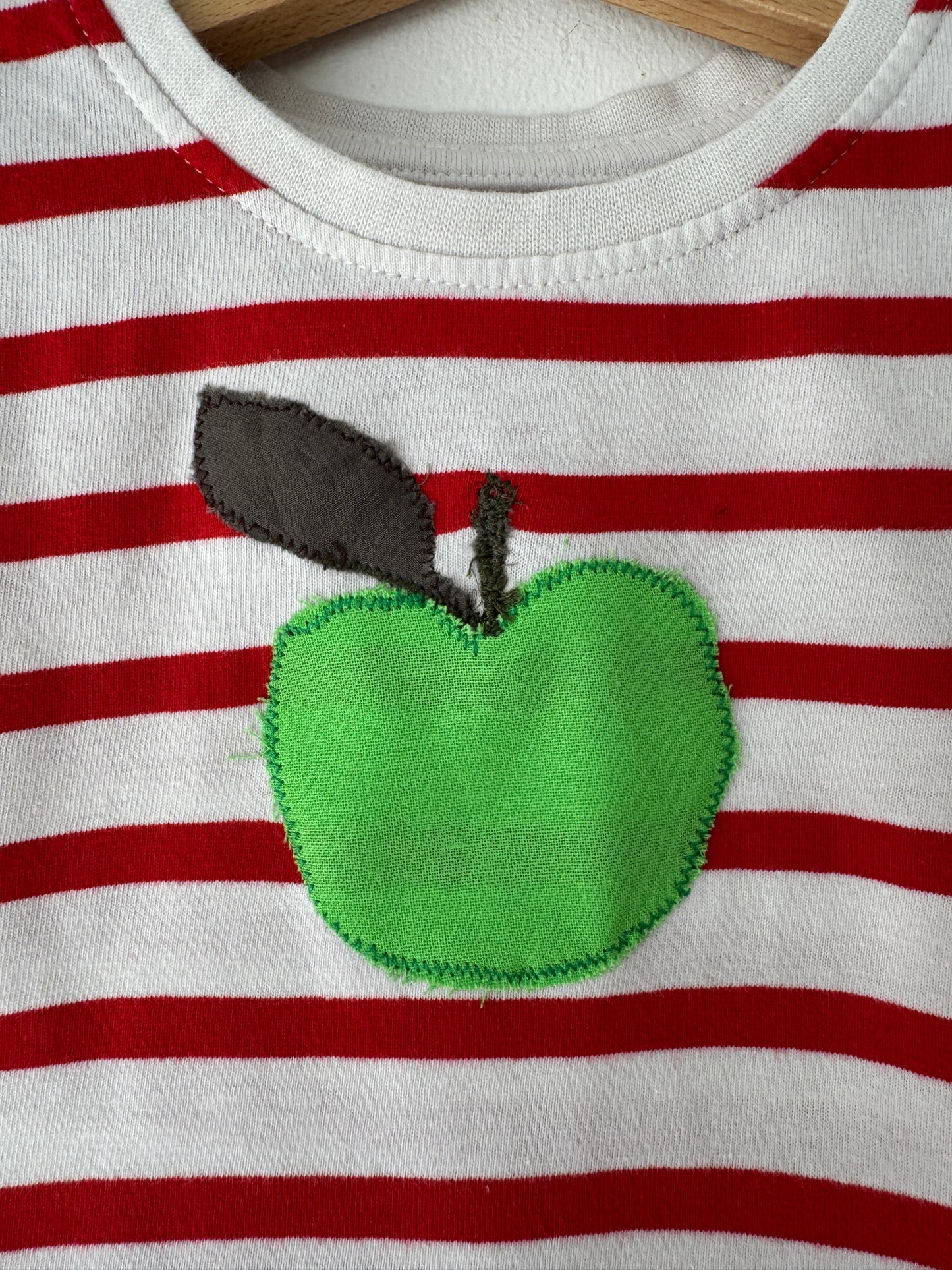 Upcycled Apple Striped T-shirt (9-12 months)