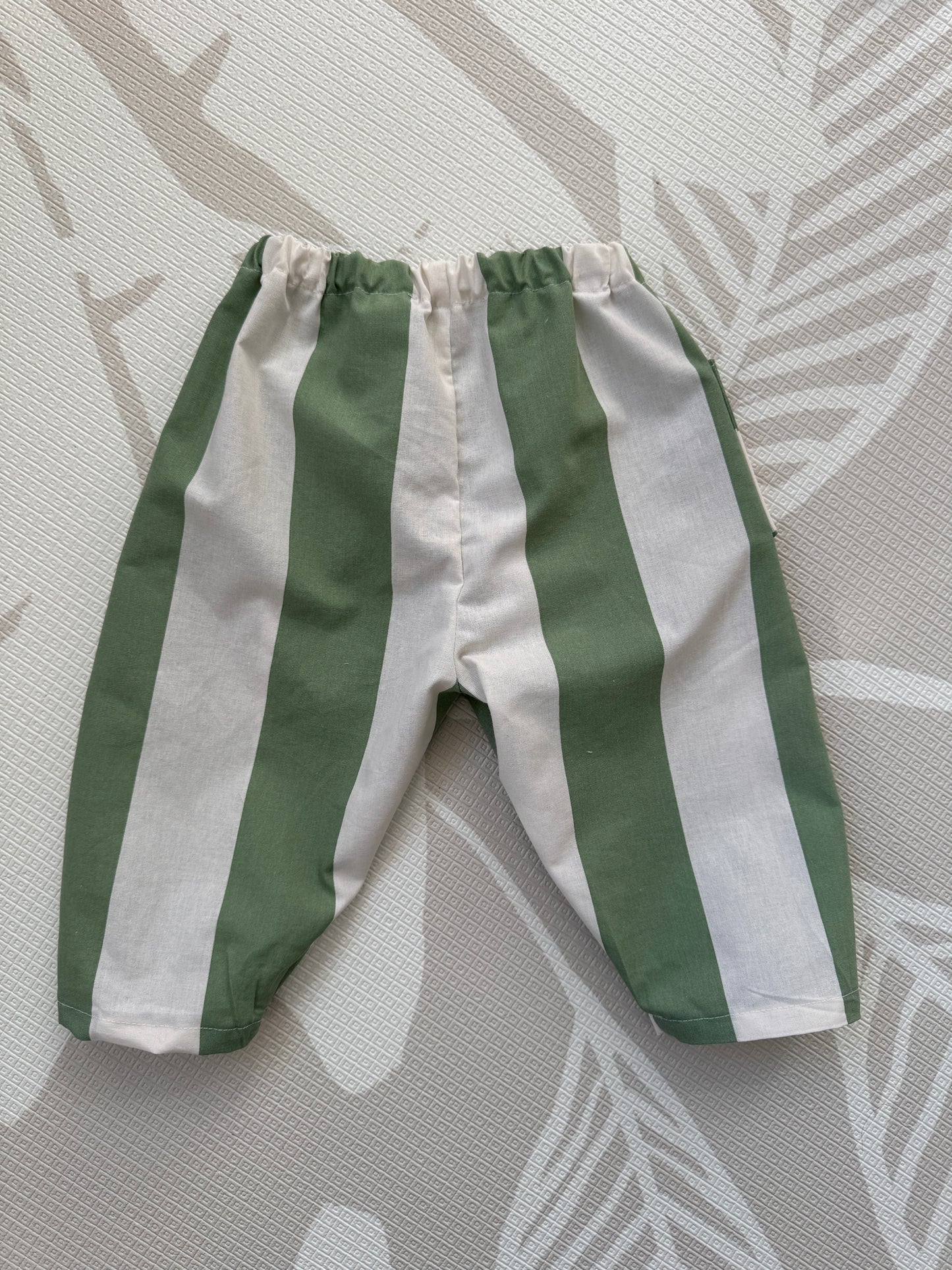 Striped pants lemon applique 6-9 months