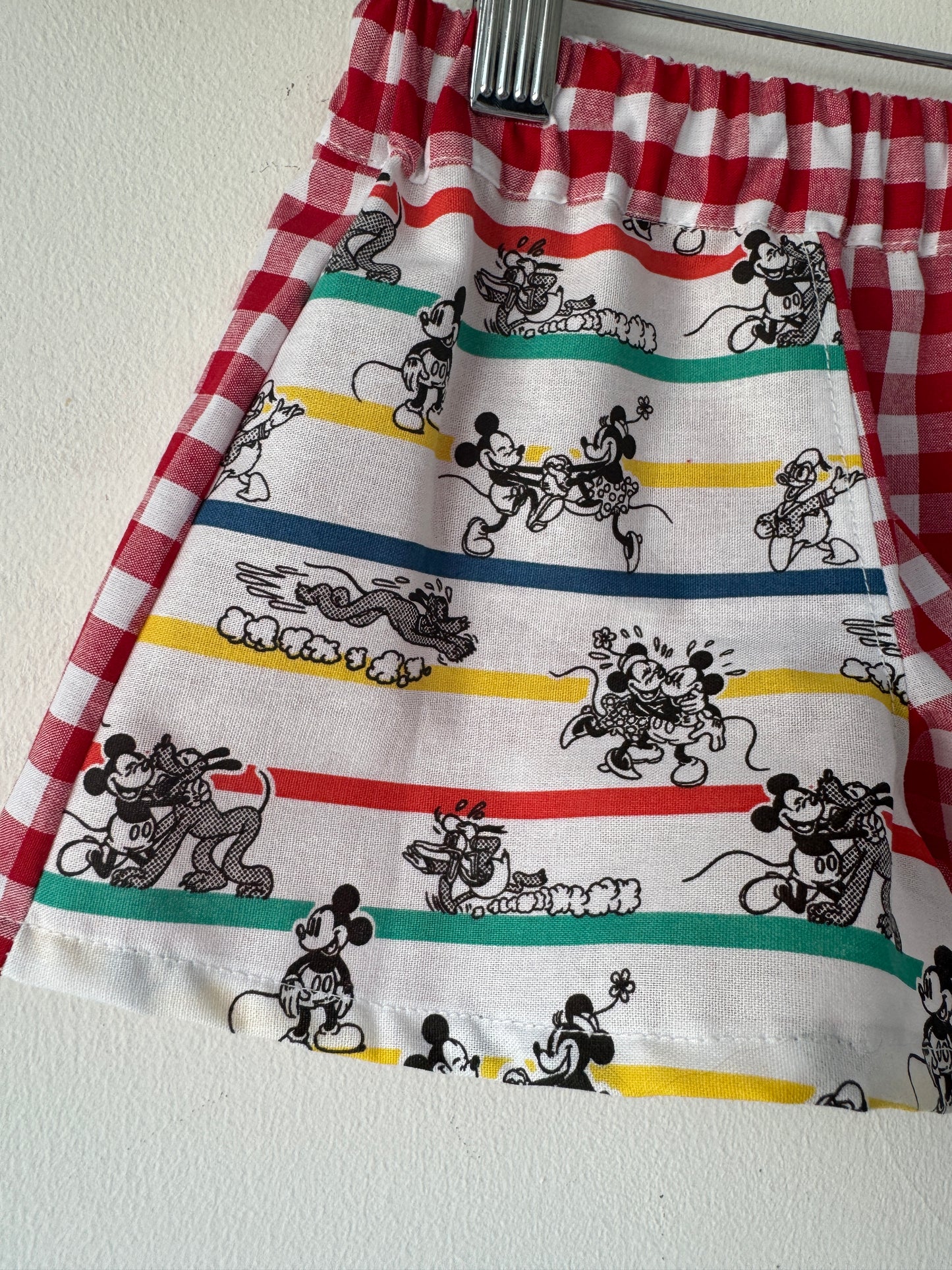 Disney Mickey/Gingham shorts 6-9 months