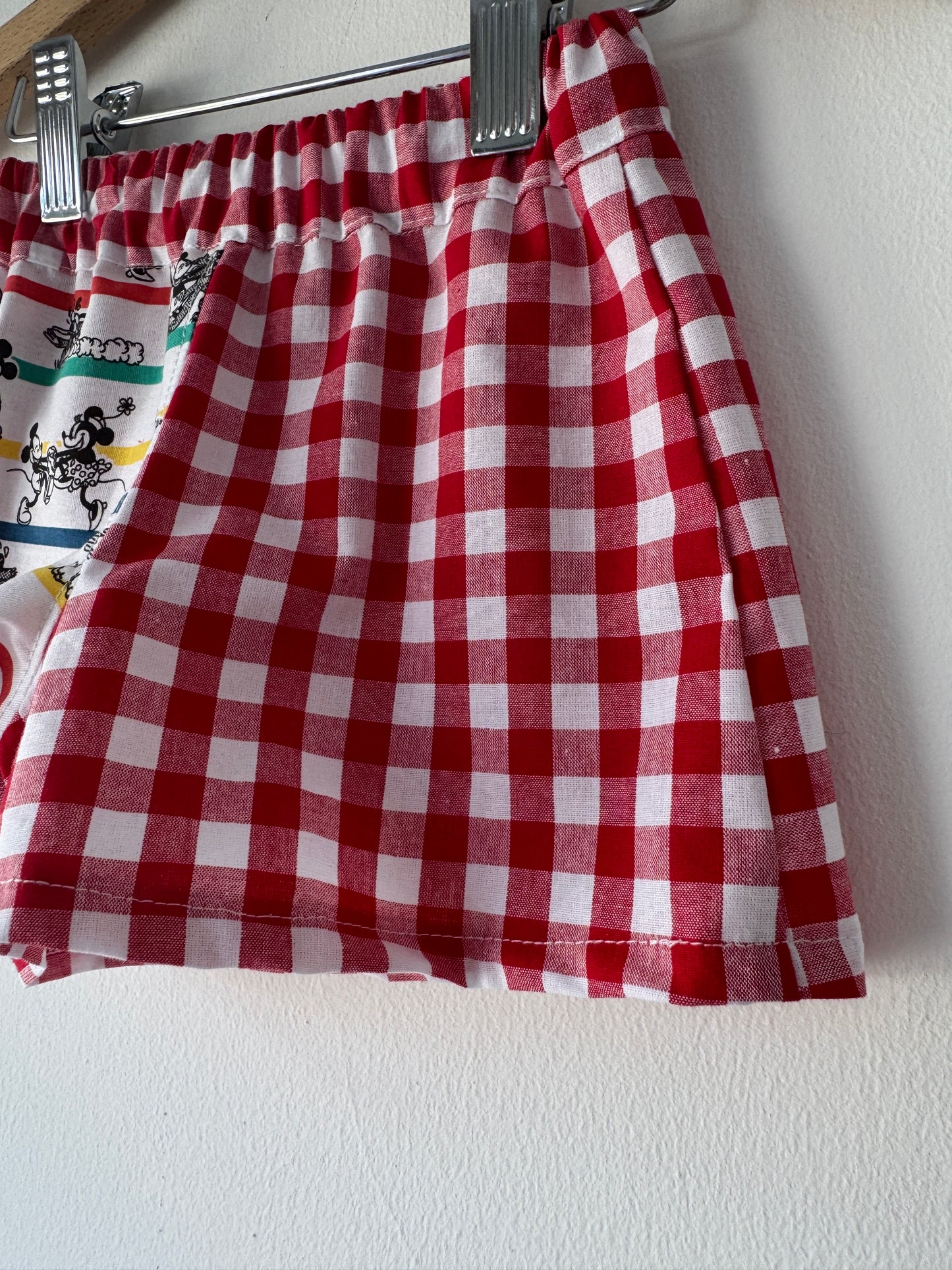 Disney Mickey/Gingham shorts 6-9 months