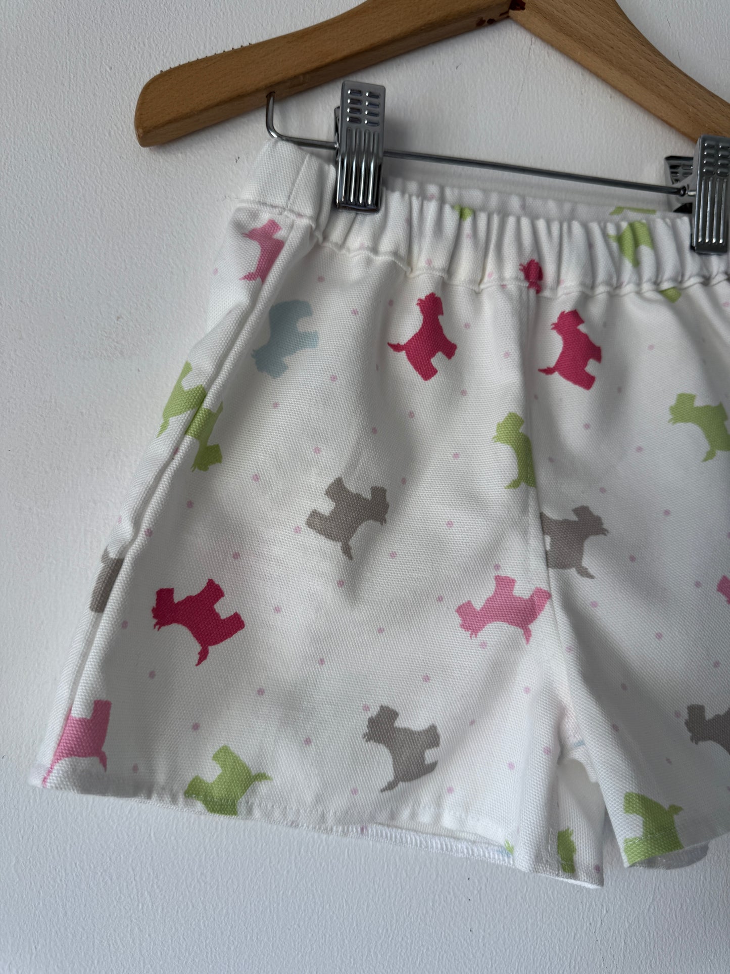 Pastel dog print shorts 2-3 years