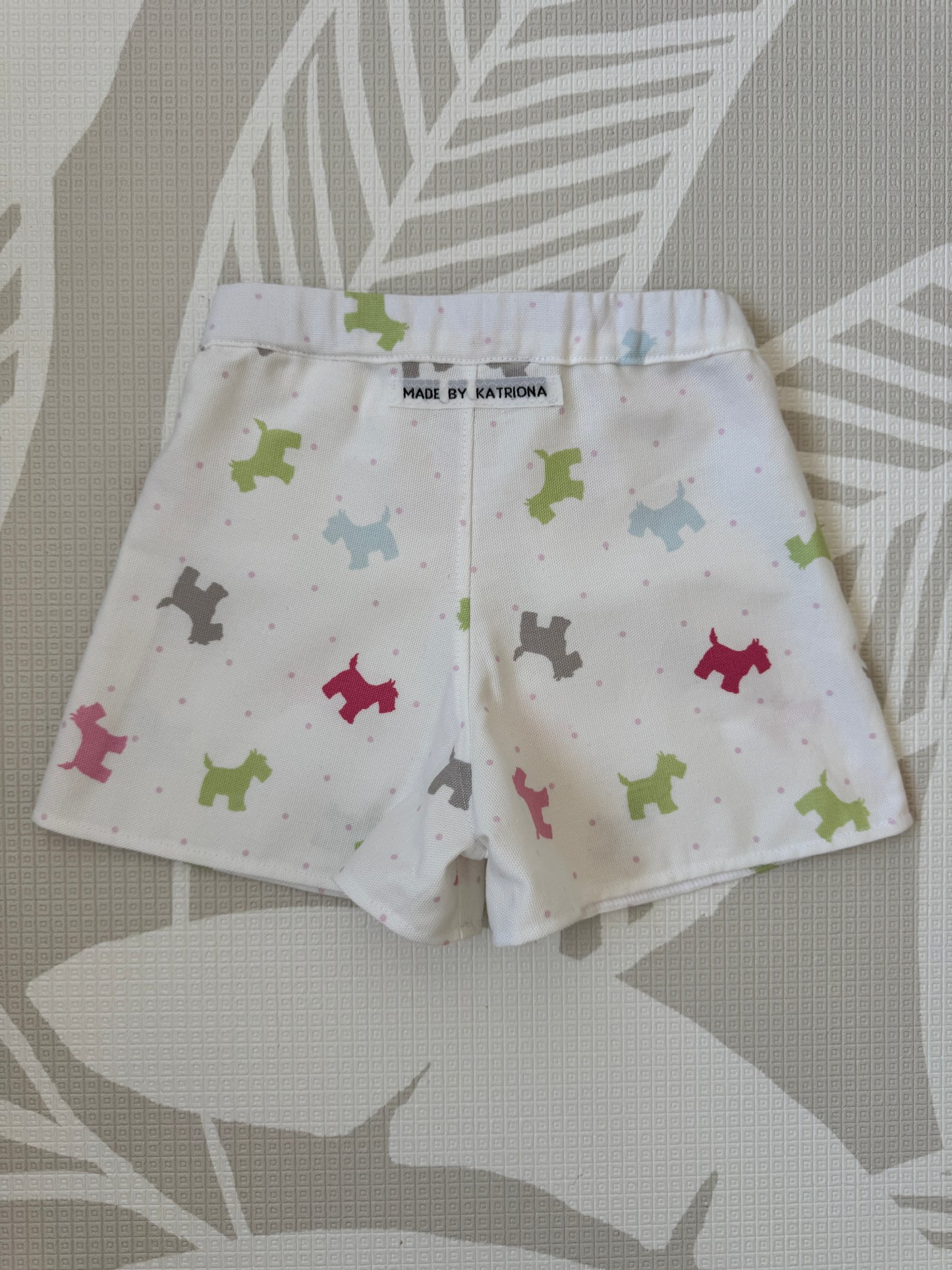 Pastel dog print shorts 2-3 years
