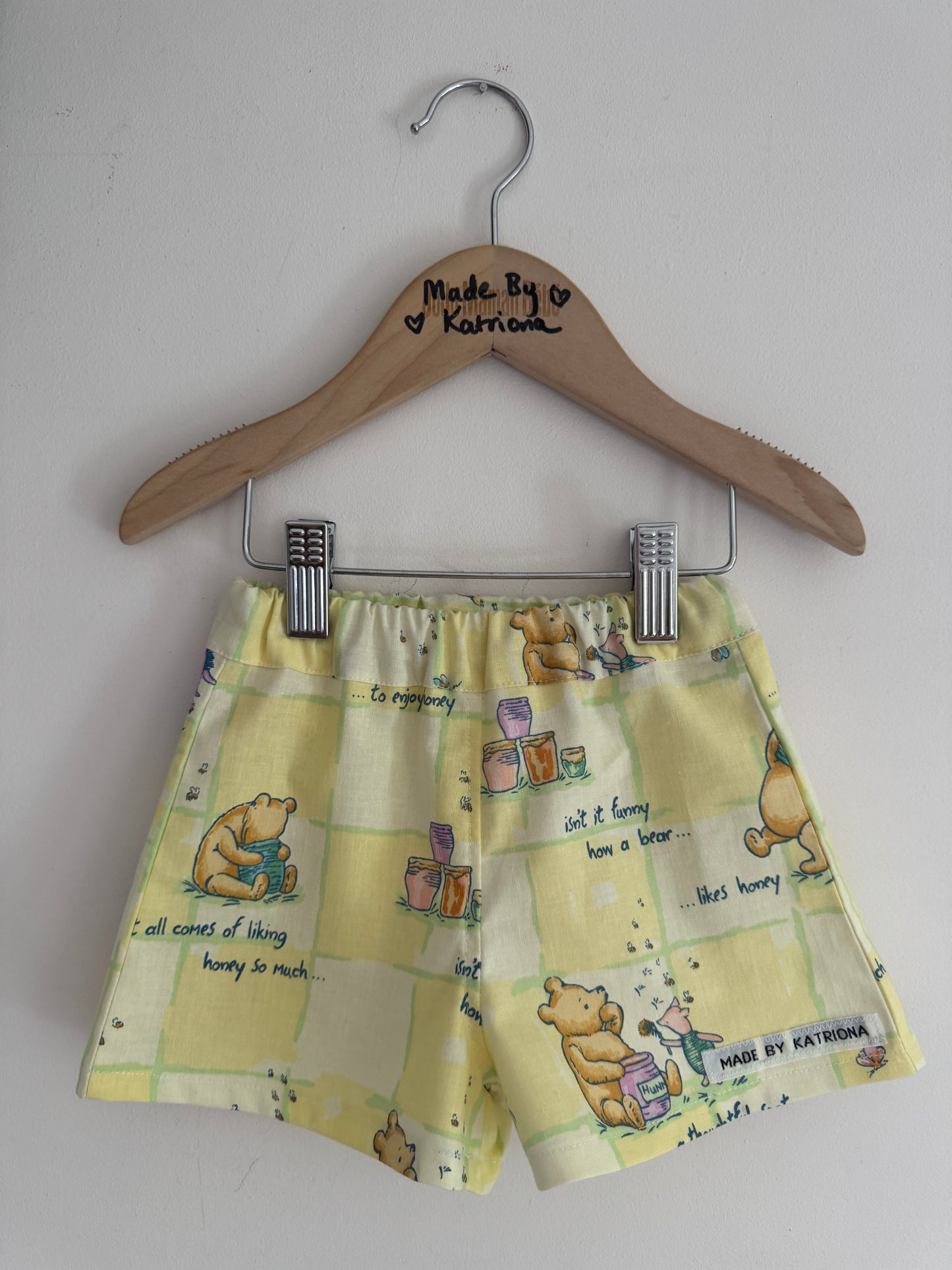 Winnie the Pooh patch shorts (multiple sizes)