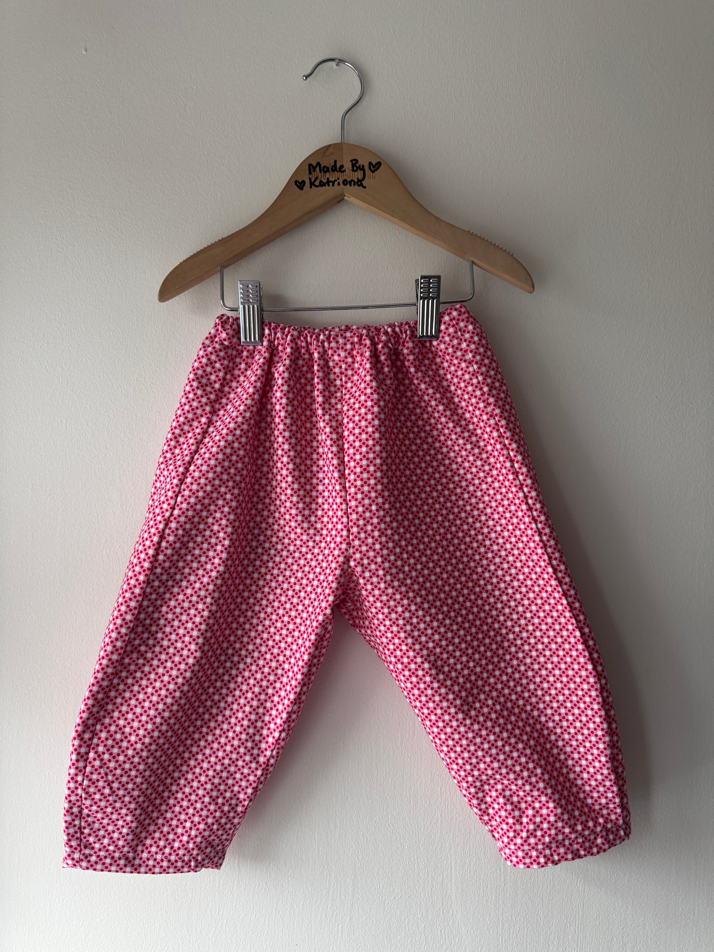 Cherry print & stripes reversible pants 18-24 months