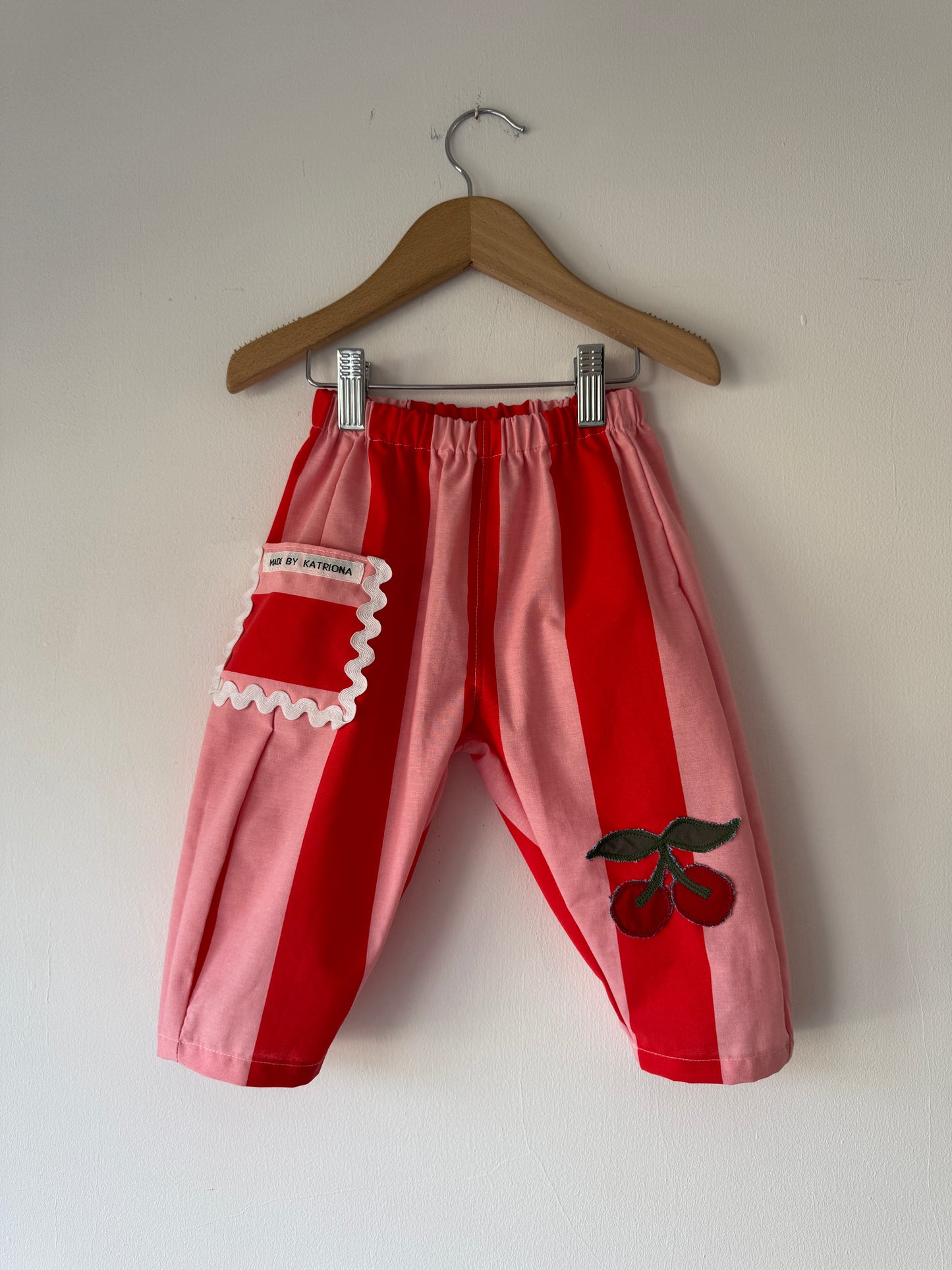 Cherry Striped Barrel Leg Pants 1-2 years