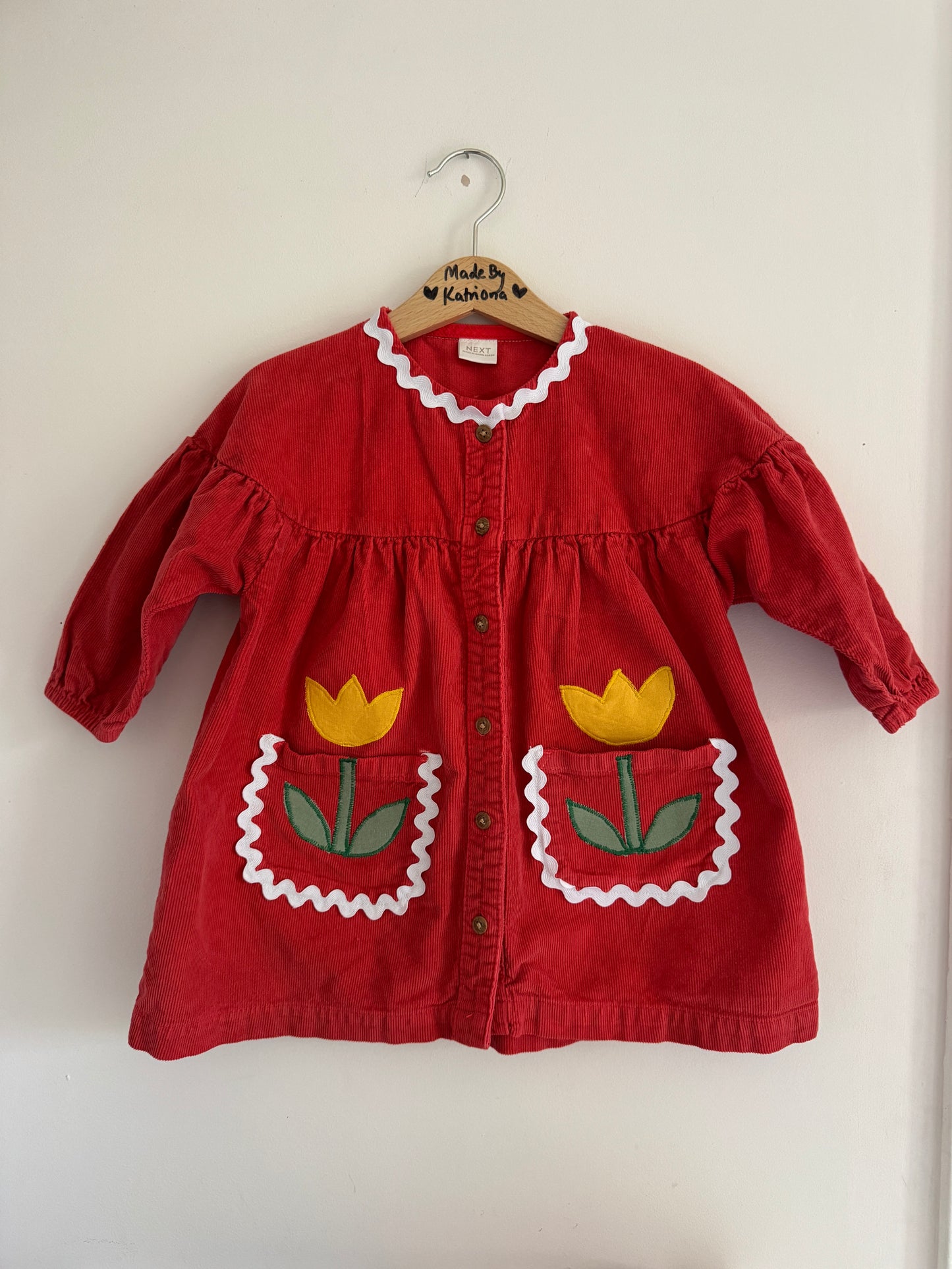Yellow tulips dress 12-18 months
