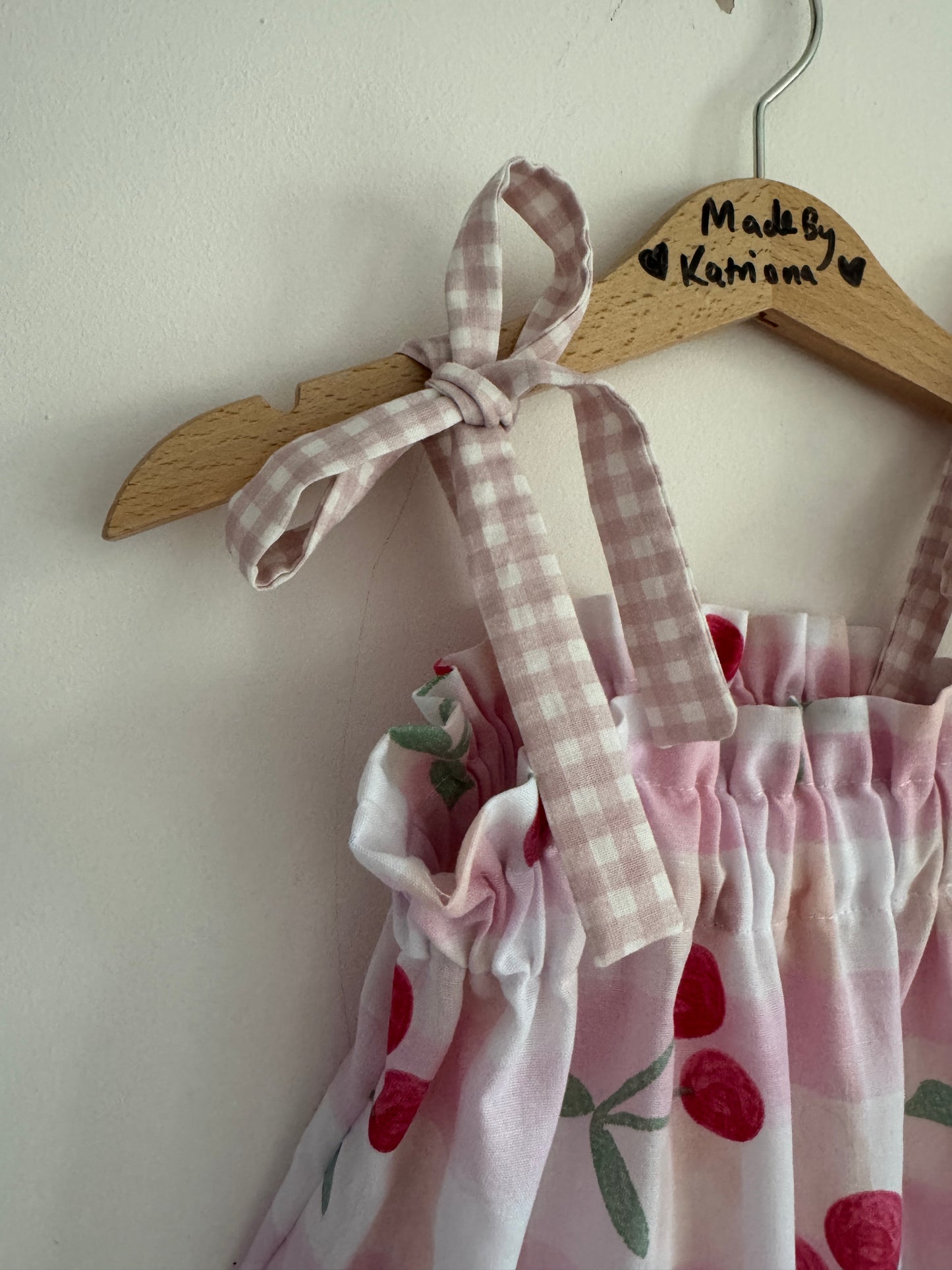 Cherry gingham Sundress 12-18 months
