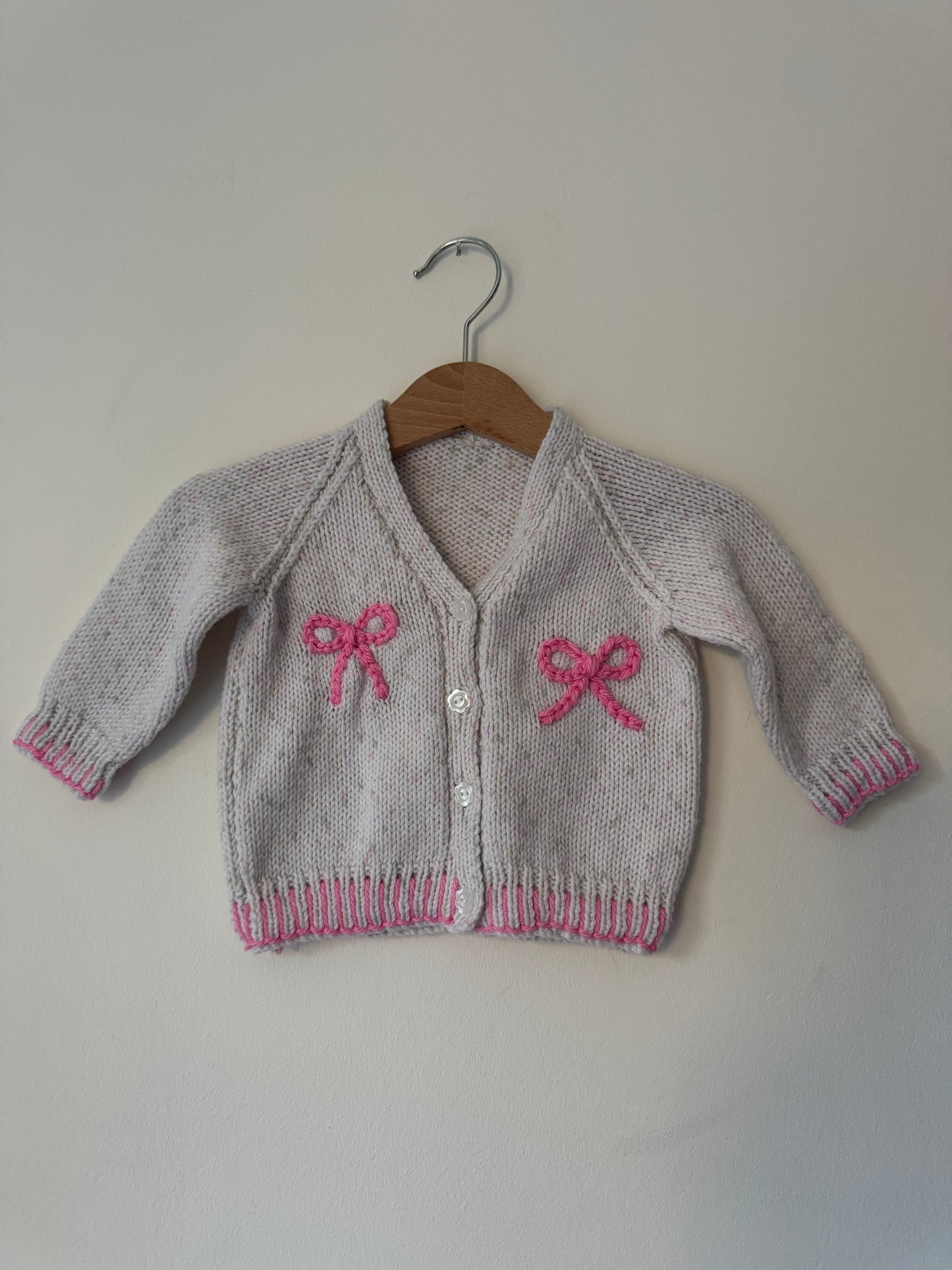 Bow embroidery cardigan (3 - 6 months)