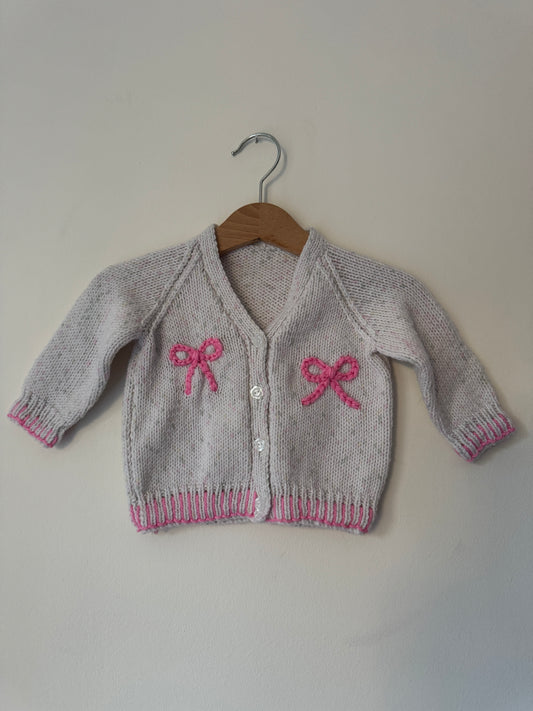 Bow embroidery cardigan (3 - 6 months)