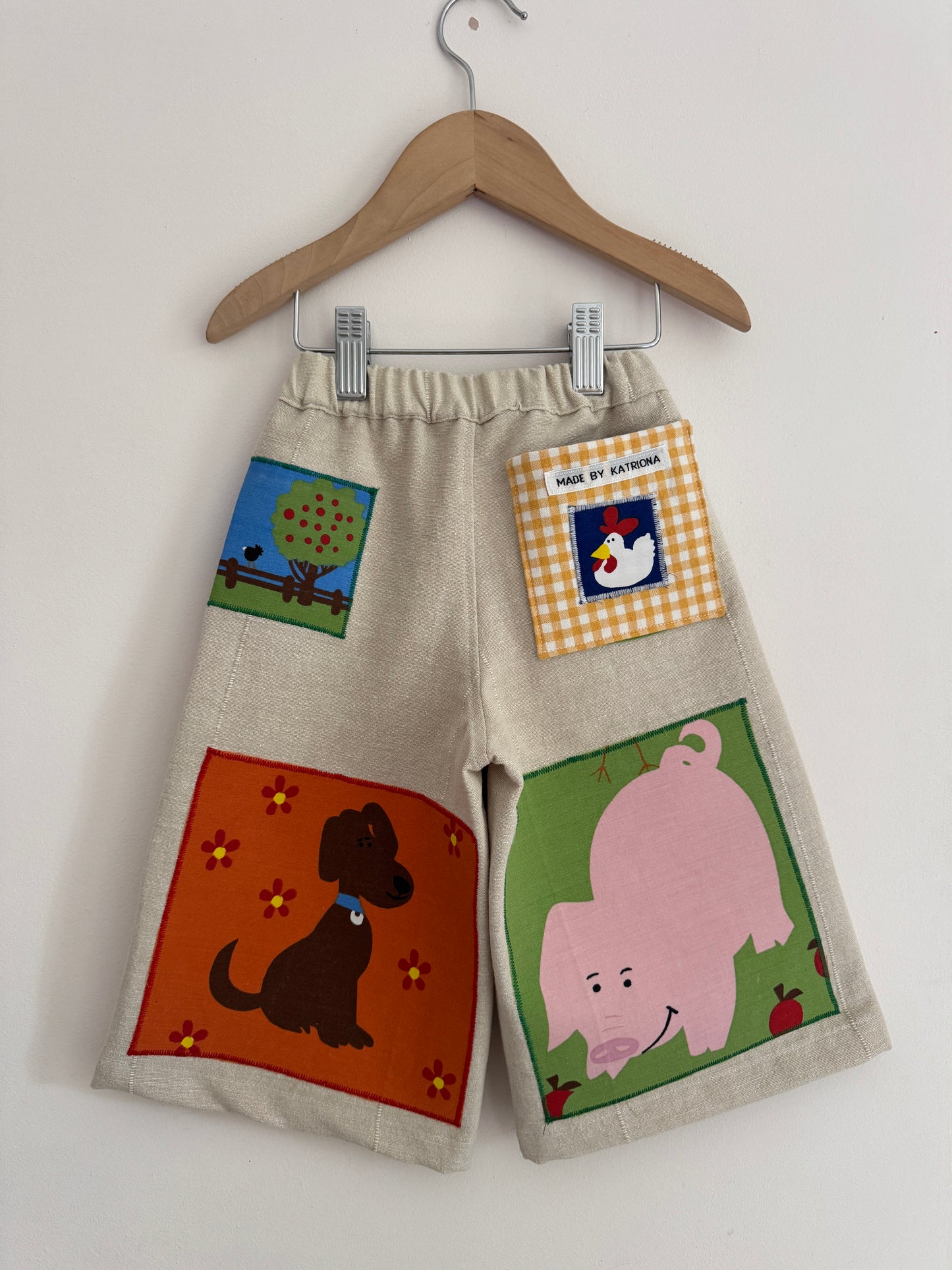 Animal multicolour wide leg pants 18-24 months