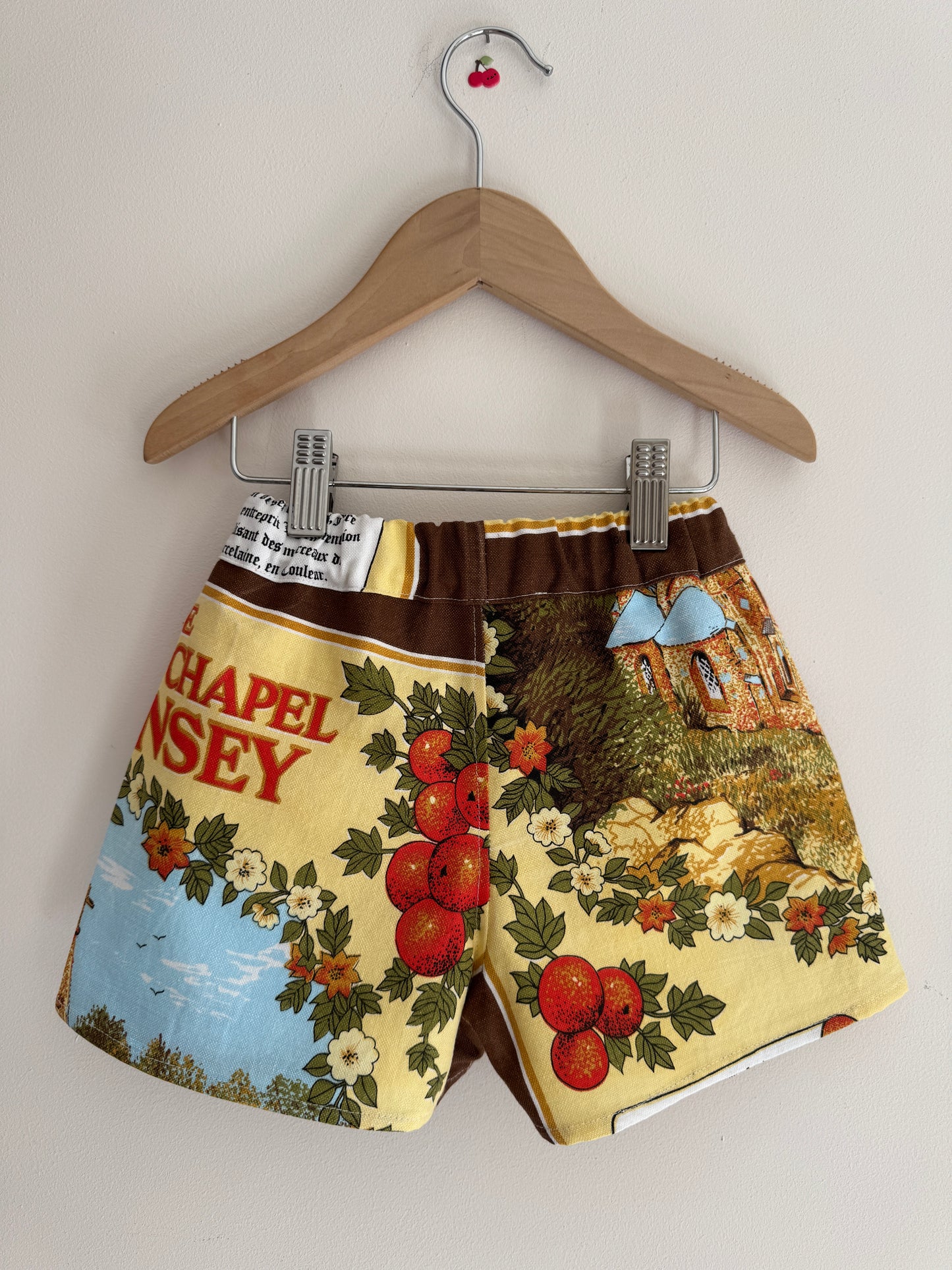 Vintage tea towel (Guernsey) shorts 2-3 years