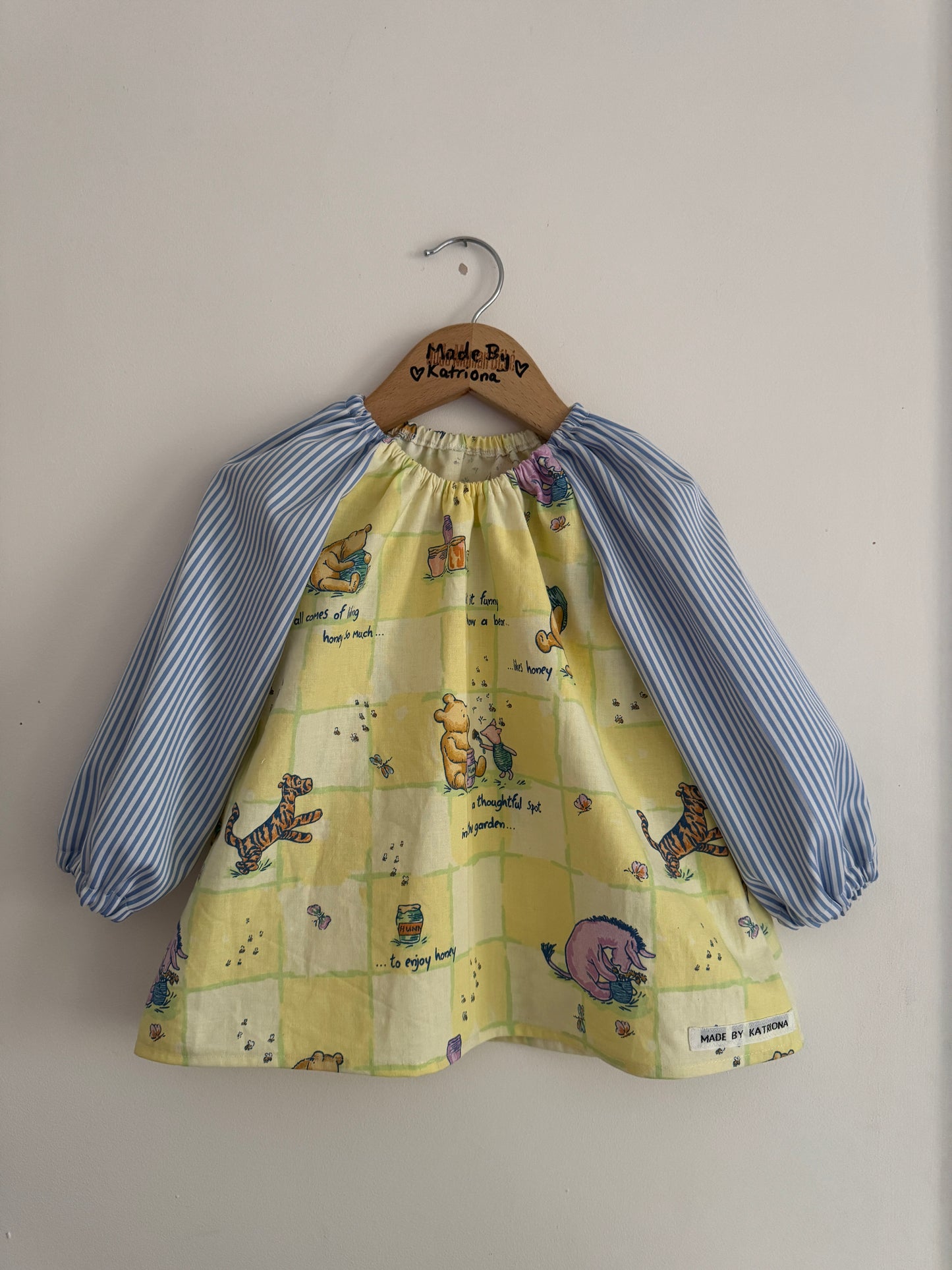 Winnie the Pooh top with striped sleeves 2-3 years