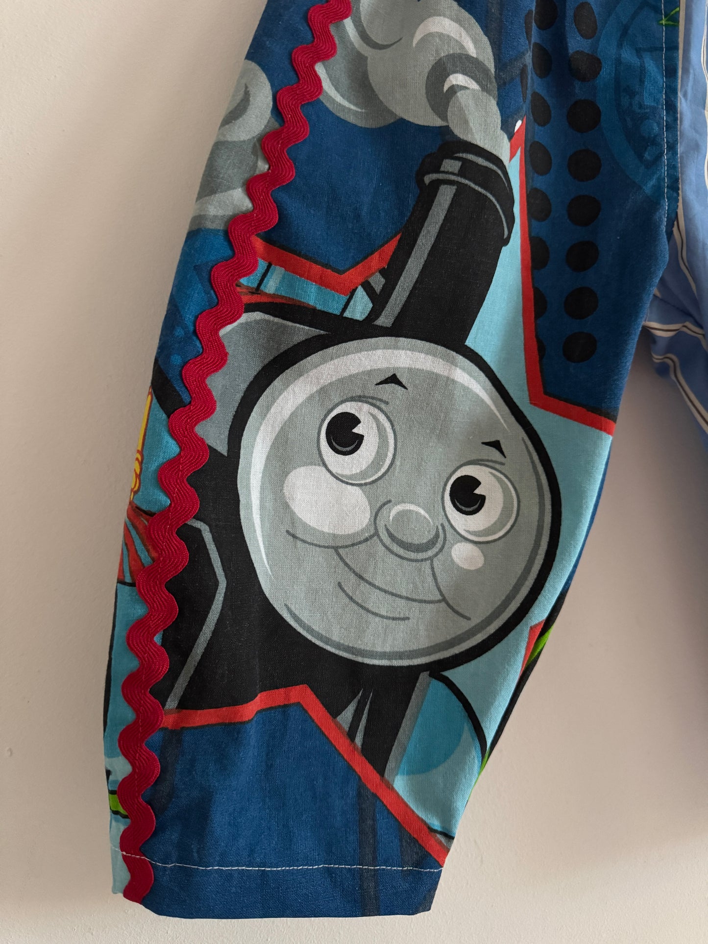 Thomas the tank engine/striped barrel leg pants 3-4 years