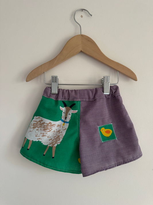 Farm animal shorts 6-9 months