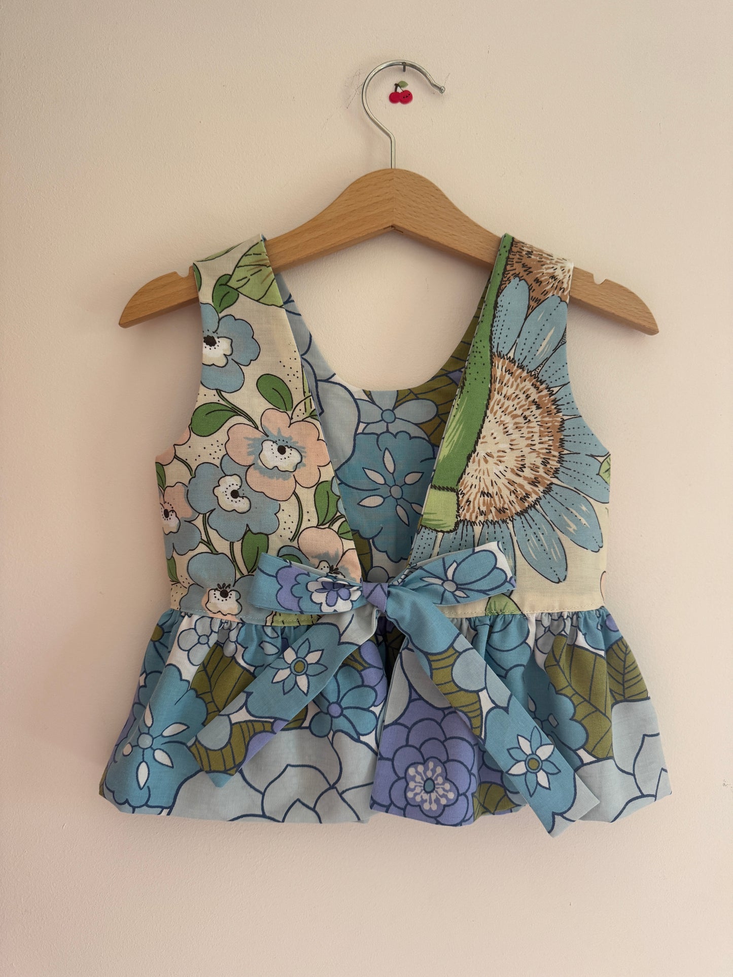 Vintage Victoria Plum reversible bow tie top 2-3 years