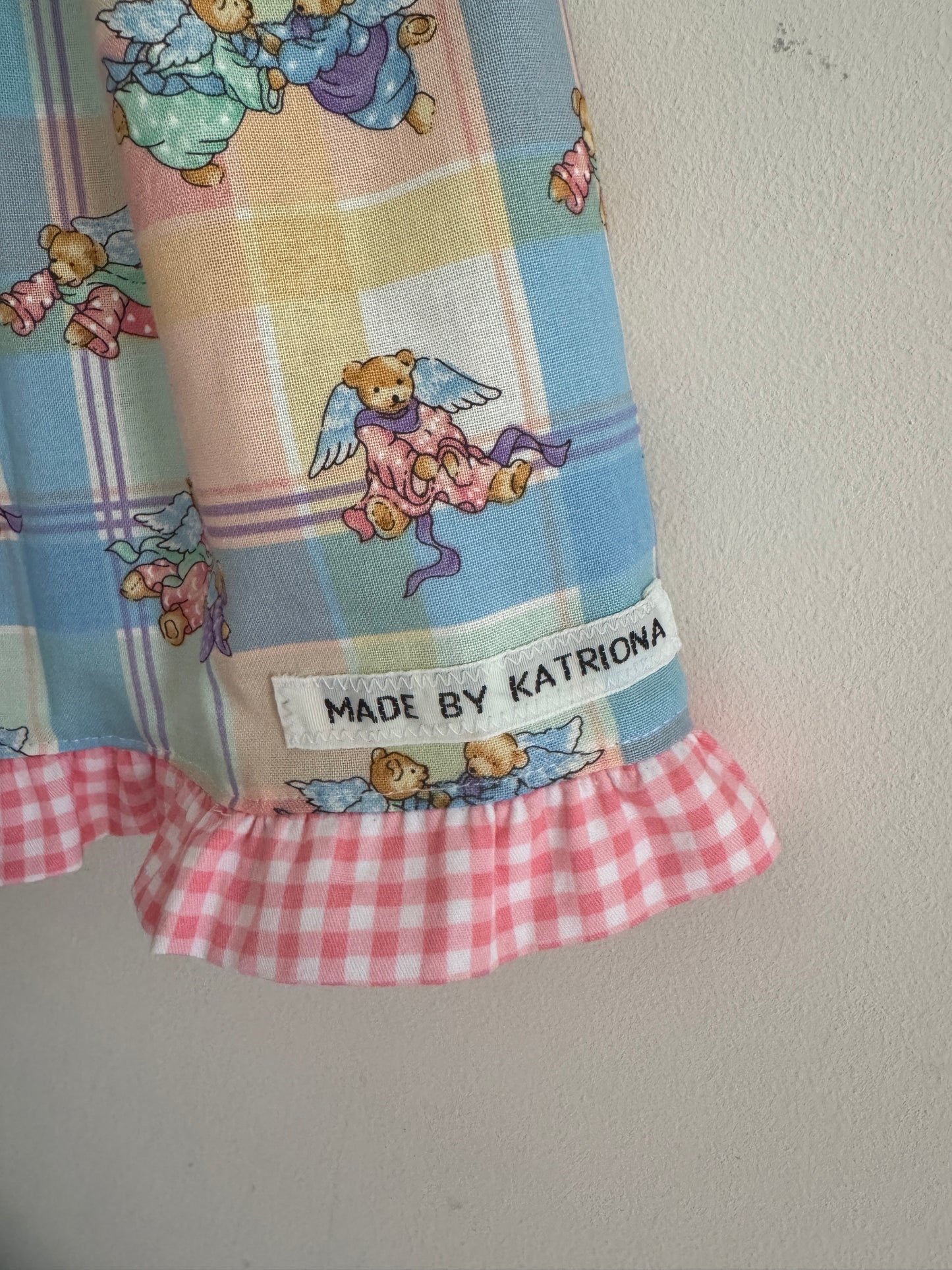Vintage 1997 angel teddy print dress 18-24 months