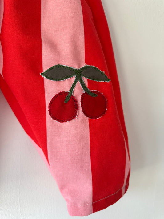 Cherry Striped Barrel Leg Pants 1-2 years