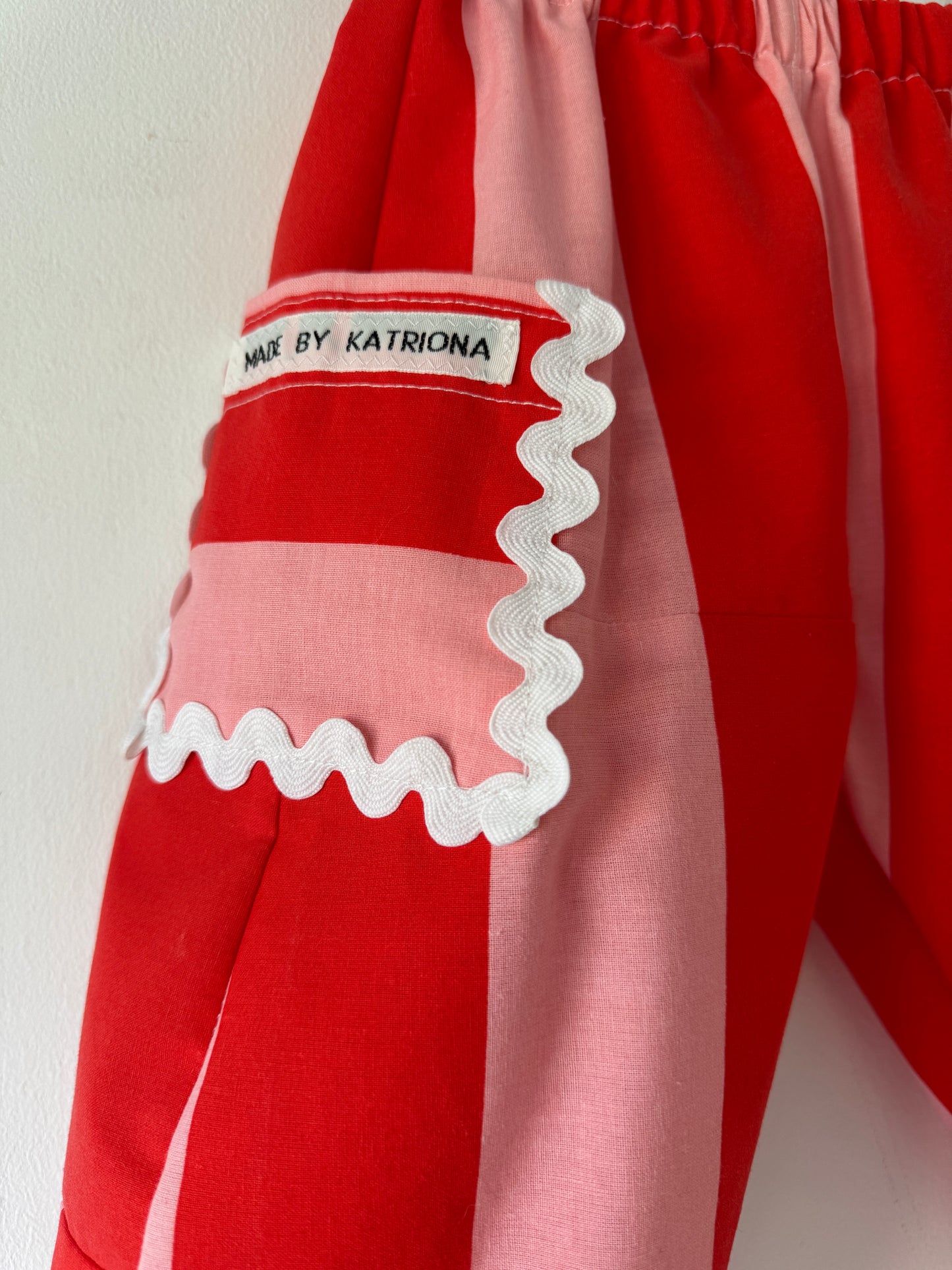 Cherry Striped Barrel Leg Pants 1-2 years
