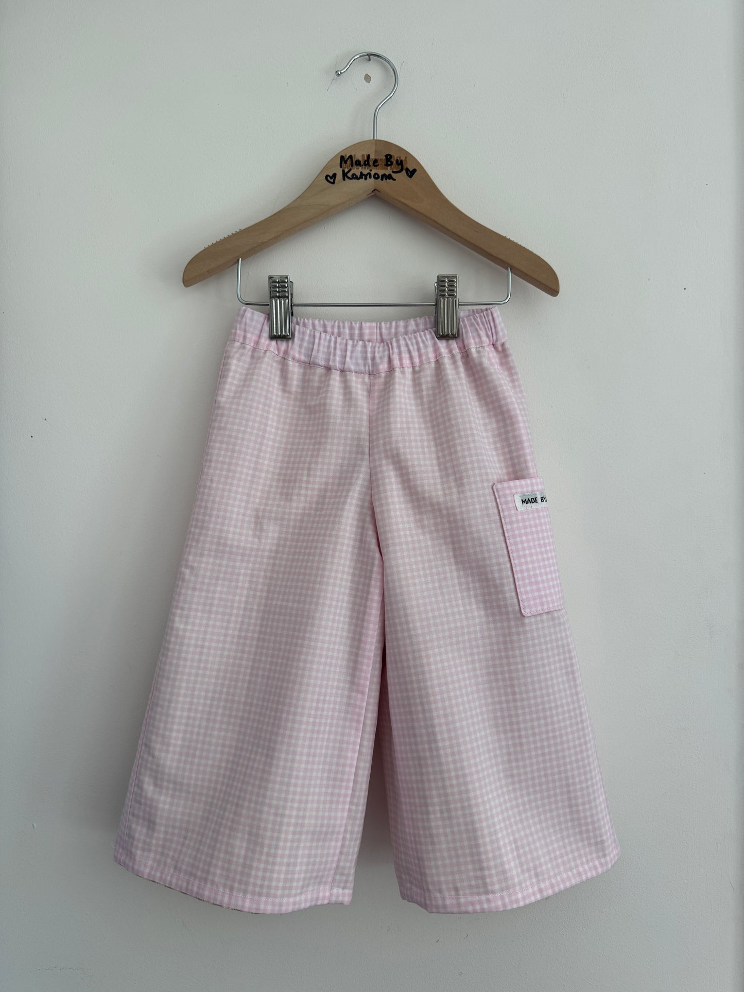 Reversible ticking stripe/gingham trousers 18-24 months