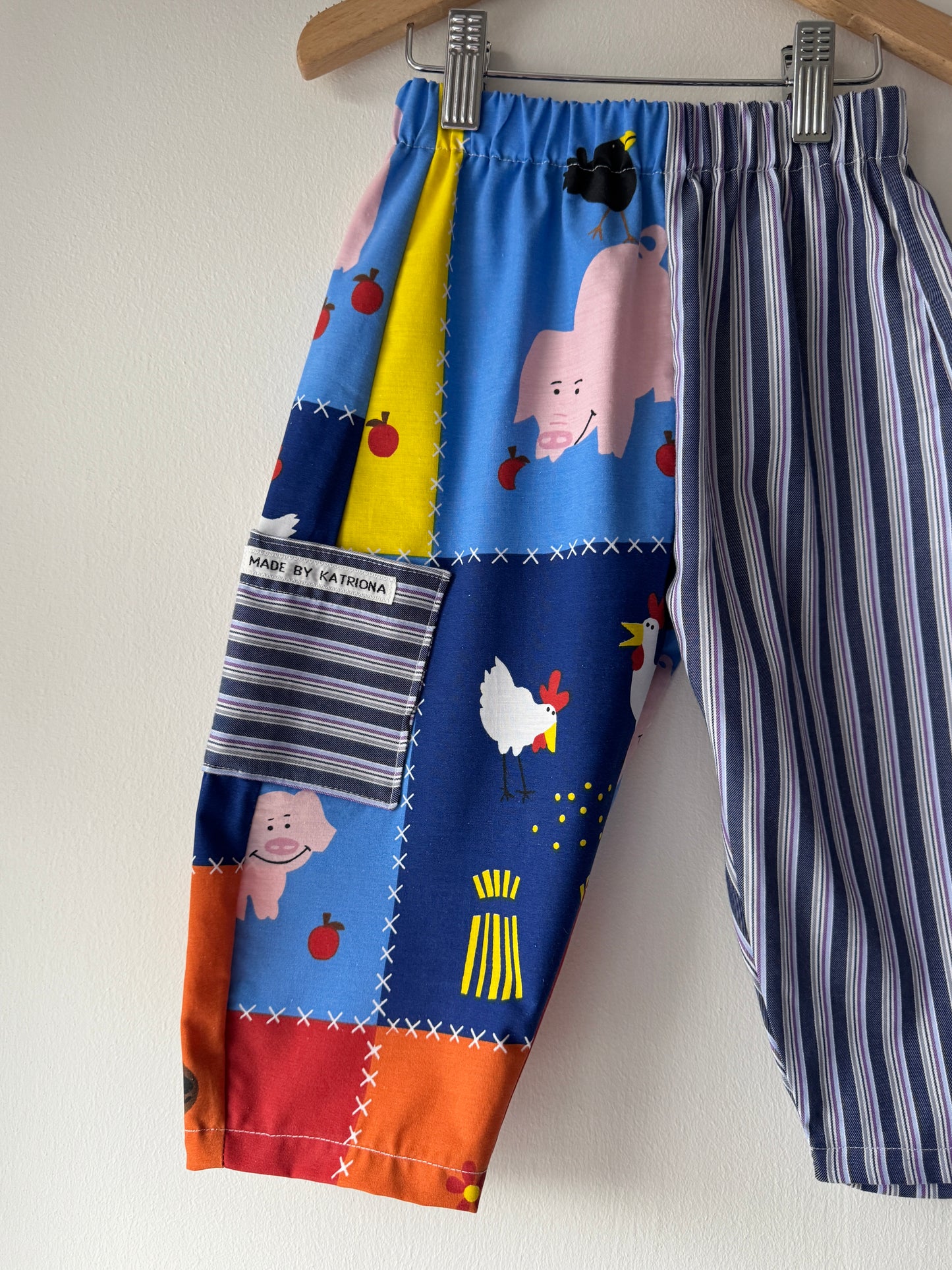 Farm print and stripes pants 2-3 years