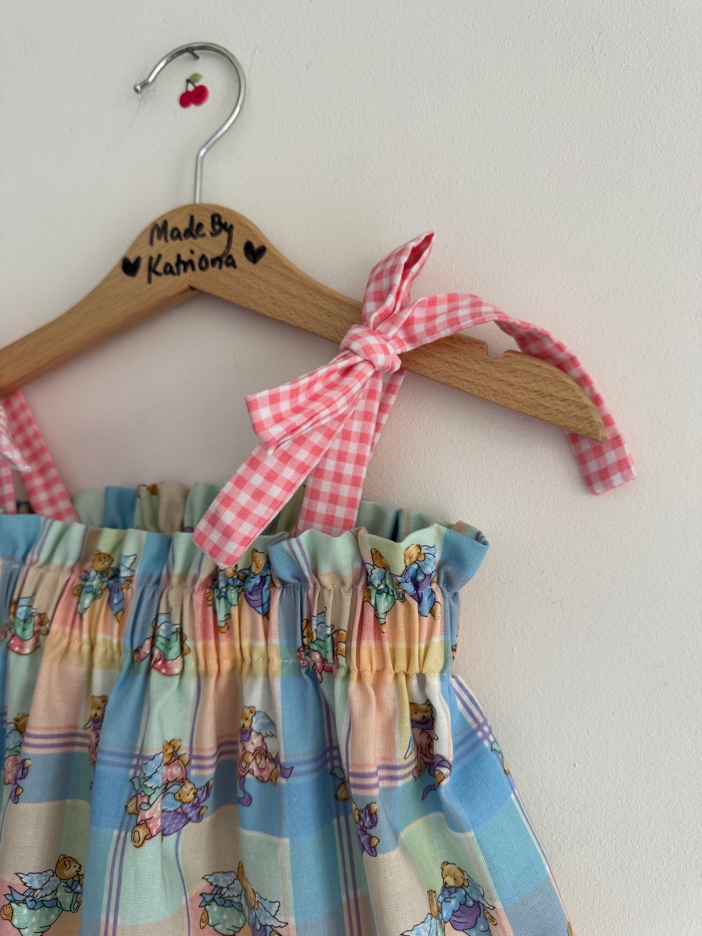Vintage 1997 angel teddy print dress 18-24 months