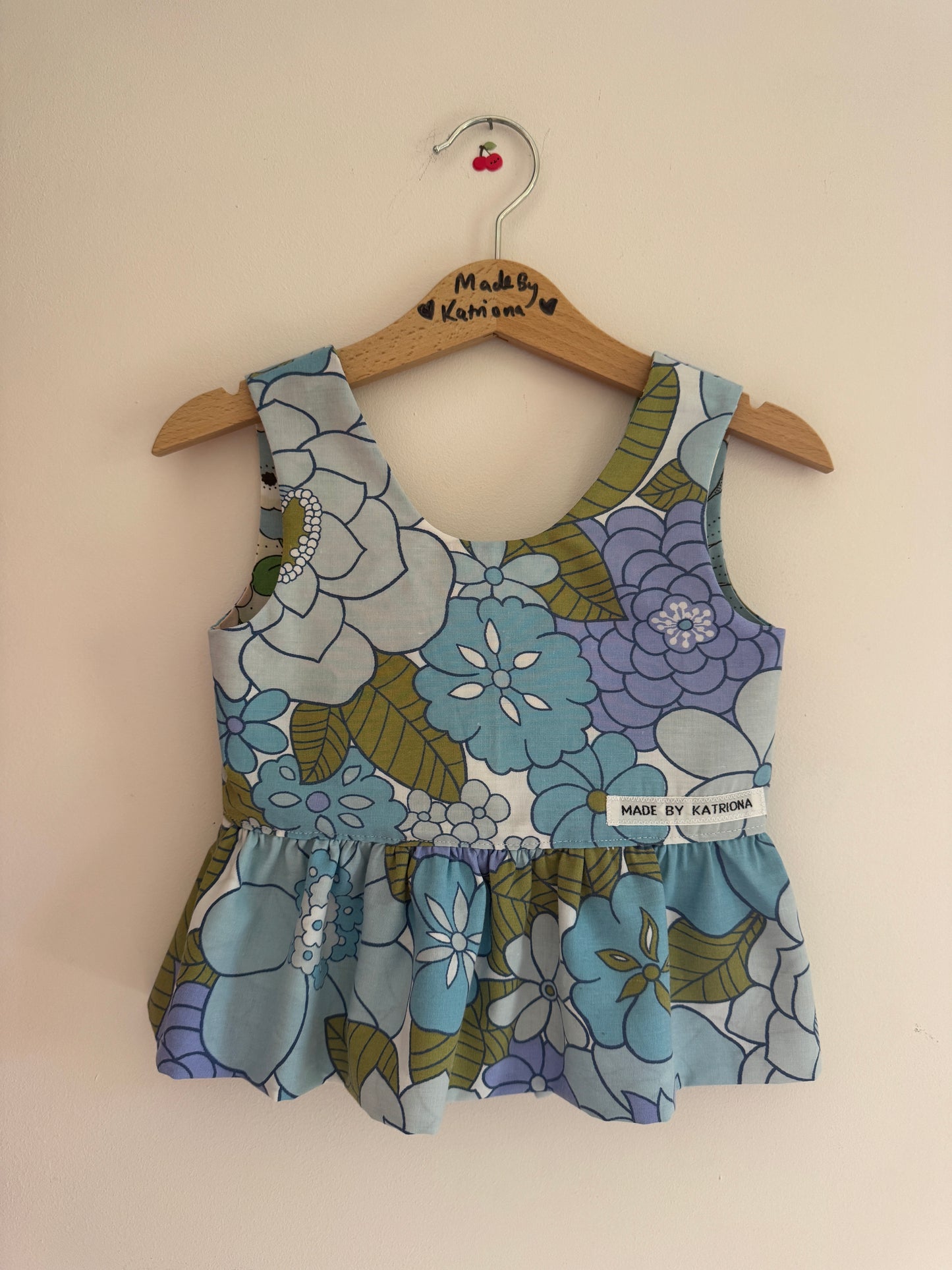 Vintage Victoria Plum reversible bow tie top 2-3 years