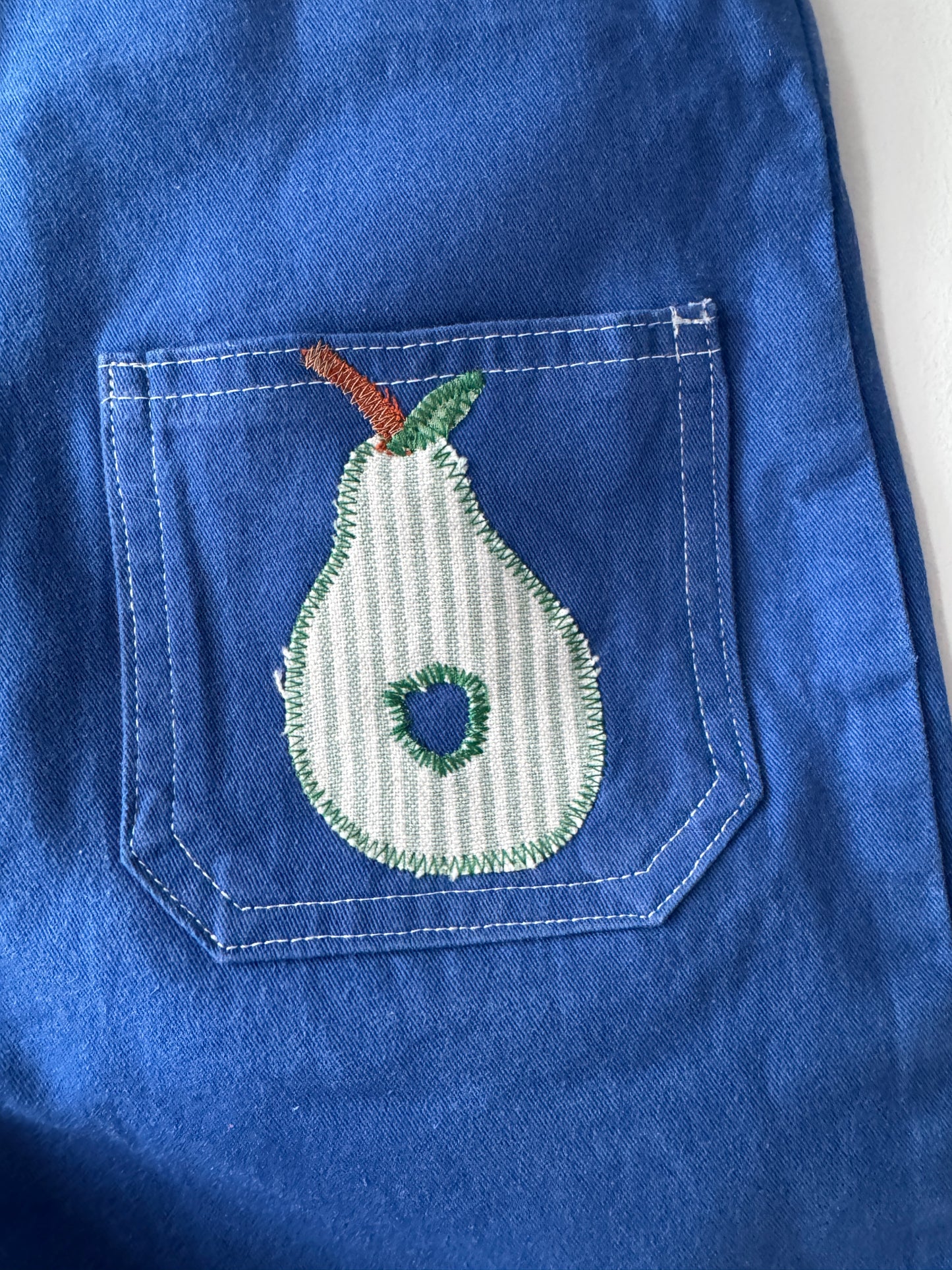 Hungry caterpillar upcycled dungarees 3-4 years