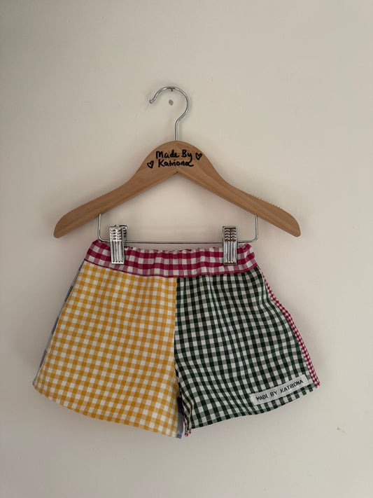 Multicolour Gingham shorts 6-9 months