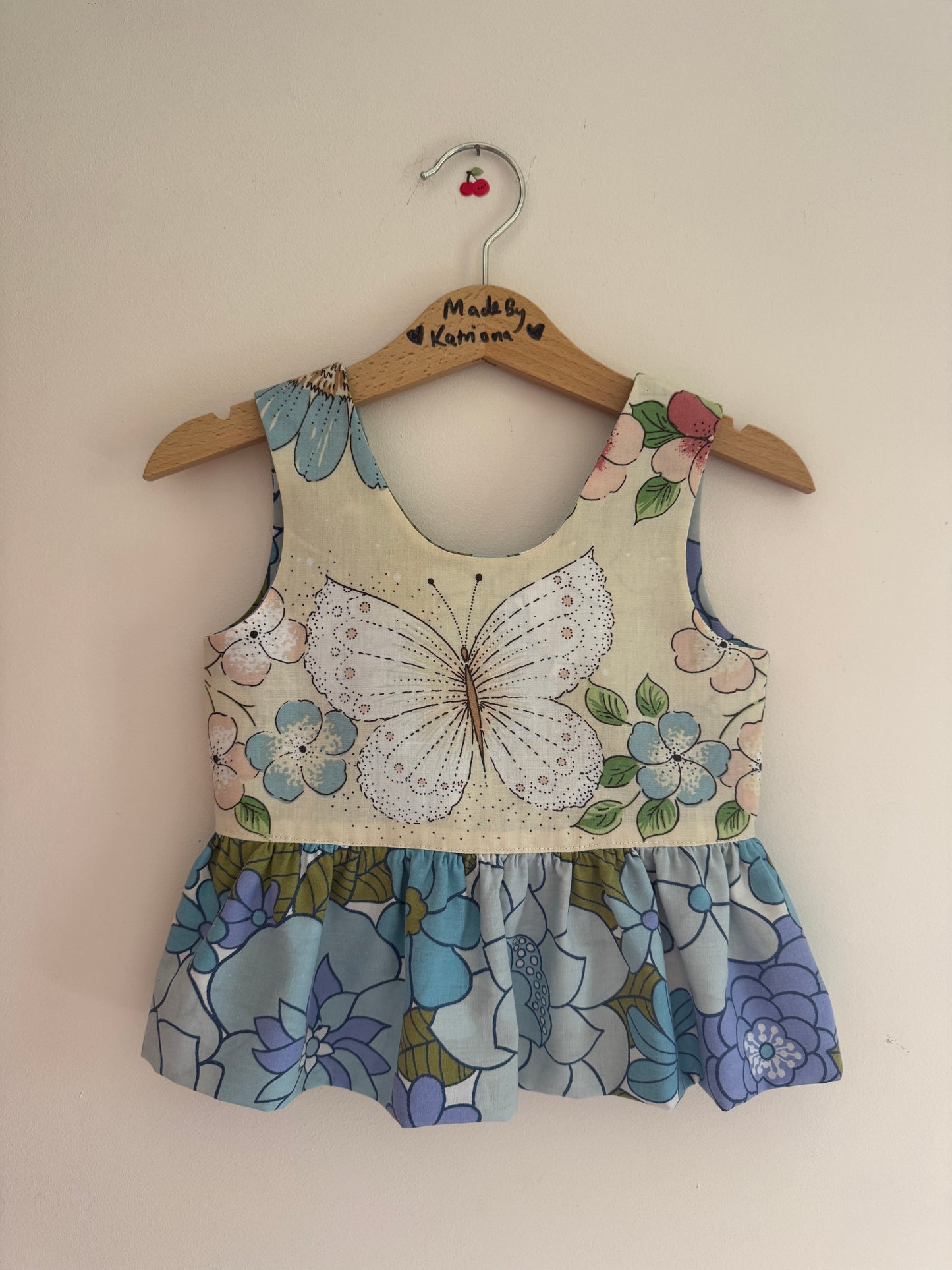 Vintage Victoria Plum reversible bow tie top 2-3 years