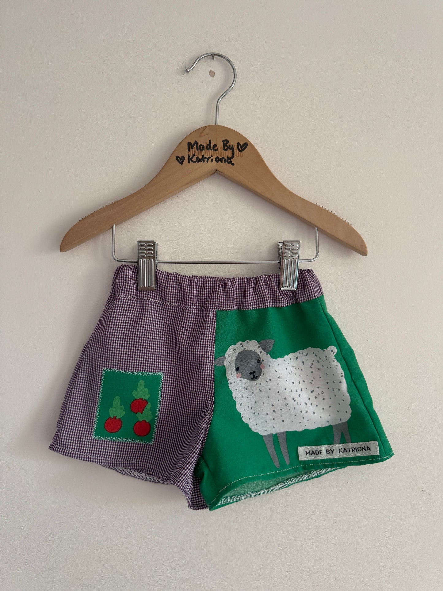 Farm animal shorts 6-9 months