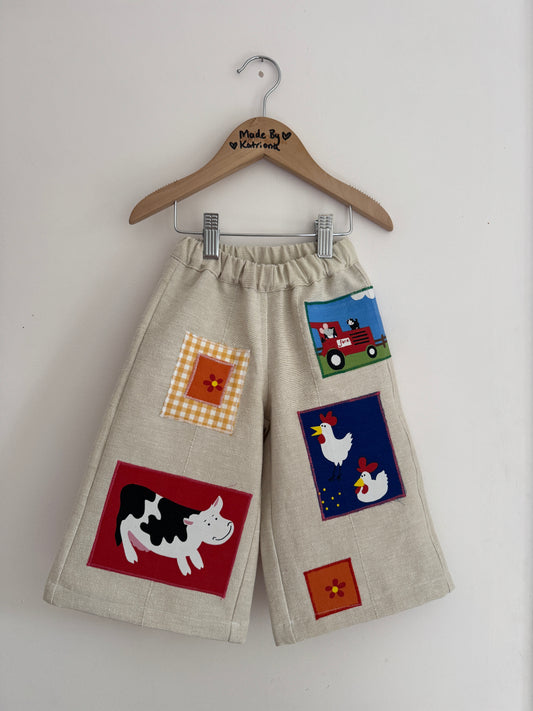 Animal multicolour wide leg pants 18-24 months