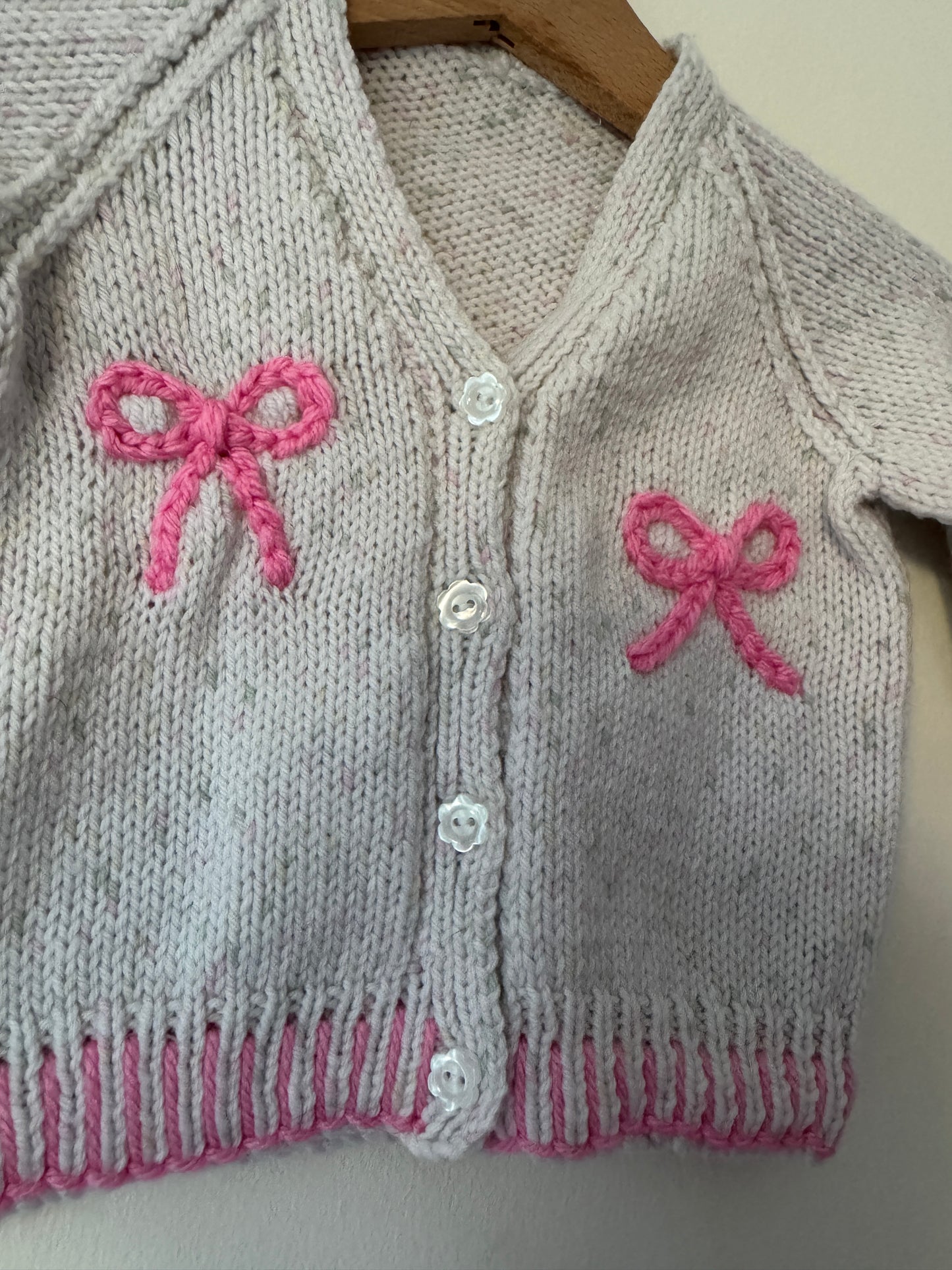 Bow embroidery cardigan (3 - 6 months)