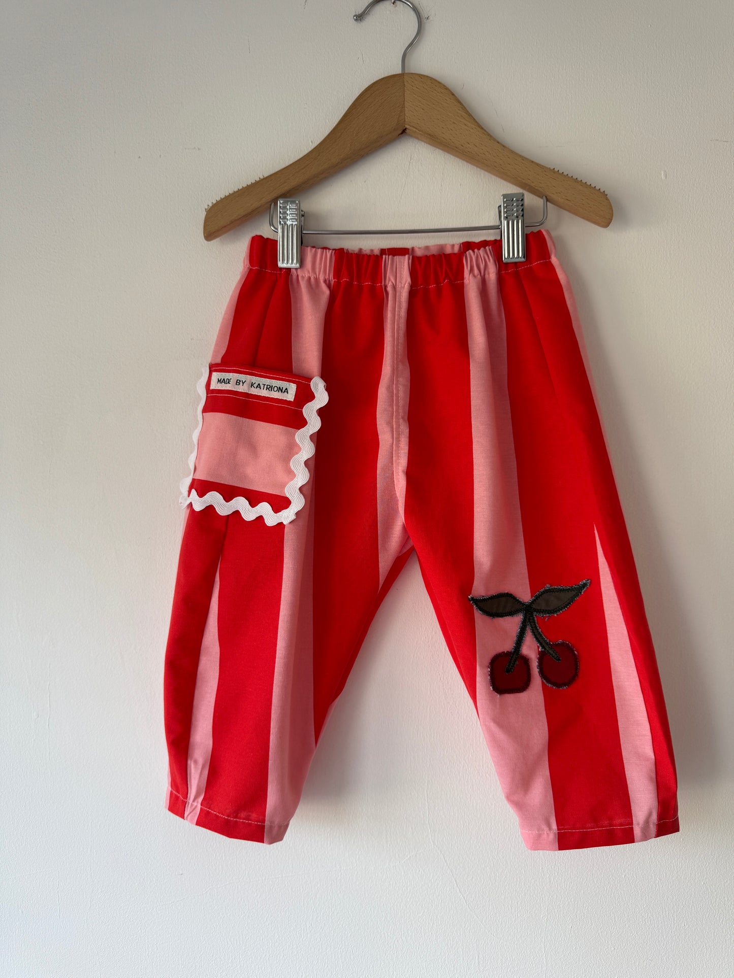 Cherry Striped Barrel Leg Pants 2-3 years