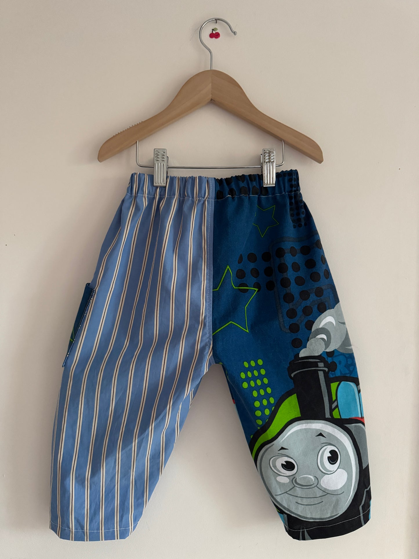 Thomas the tank engine/striped barrel leg pants 3-4 years
