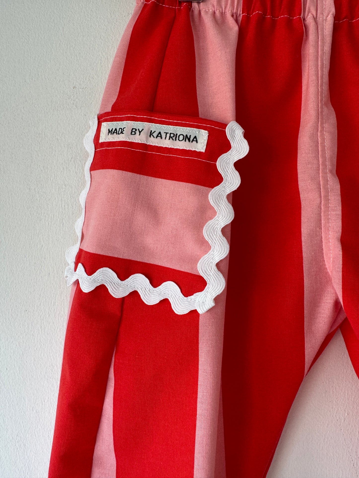 Cherry Striped Barrel Leg Pants 2-3 years