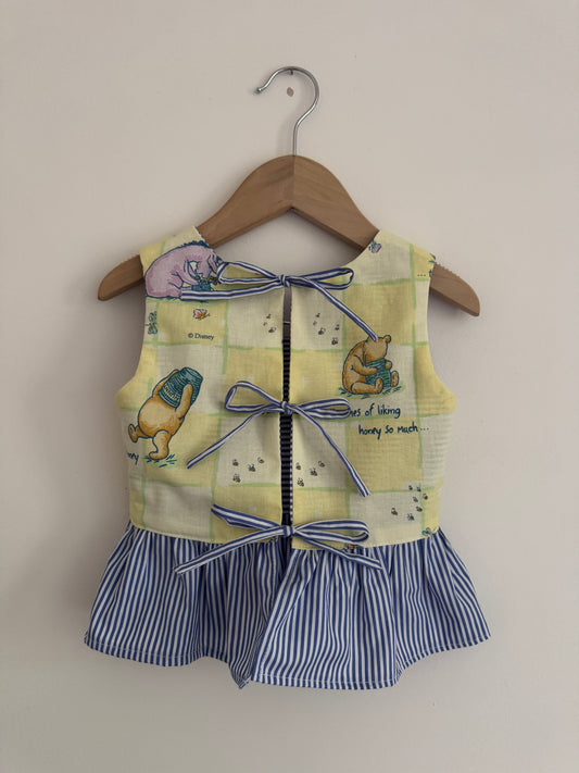 Reversible Winnie the Pooh top with bows 2-3 years