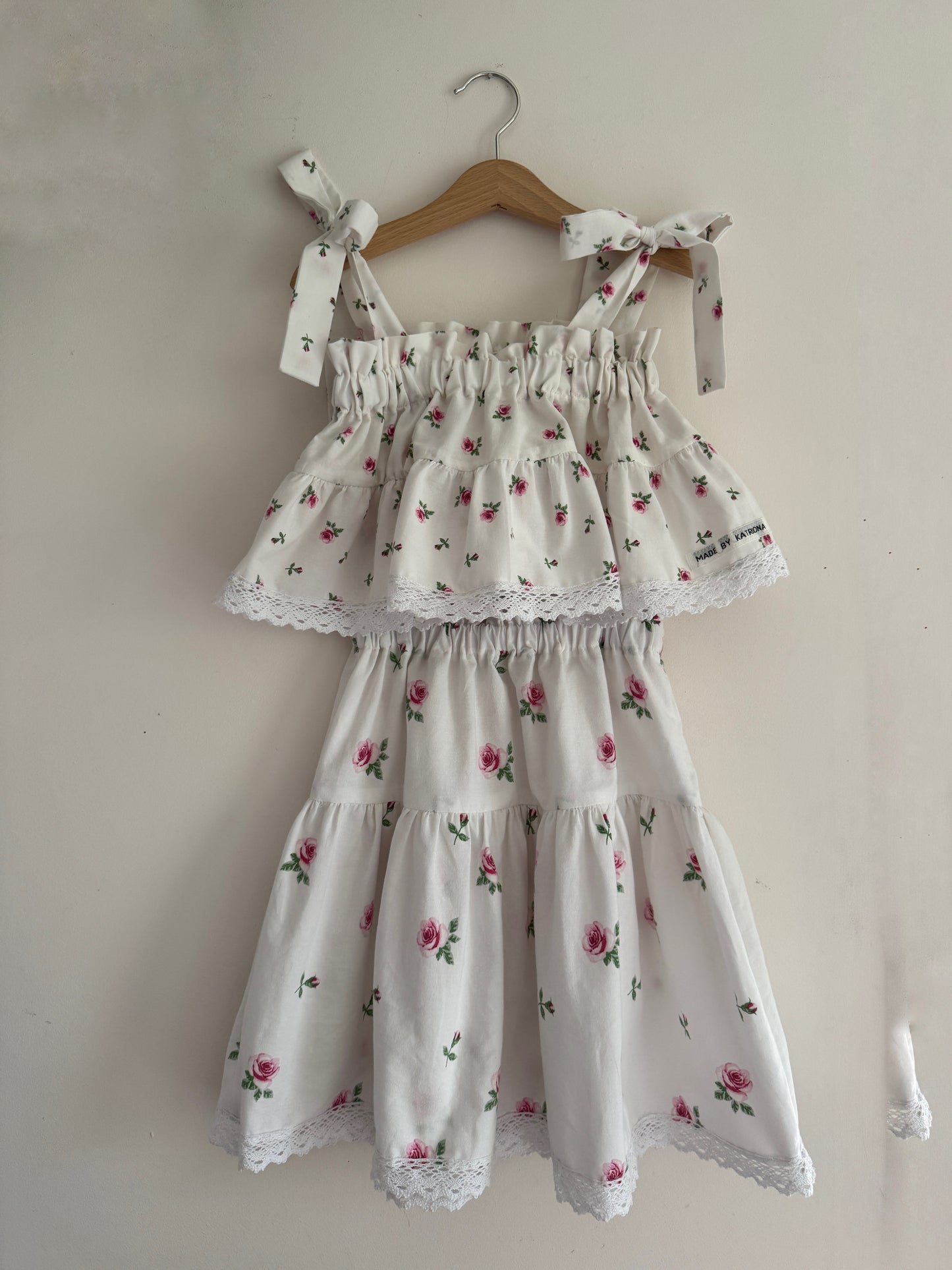 Rose print cami & midi skirt set 4-5 years