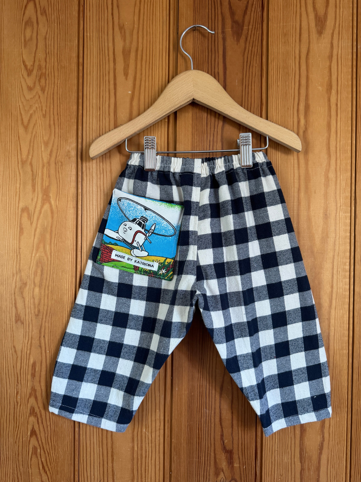 Thomas the tank engine Navy gingham barrel leg pants 12-18 months