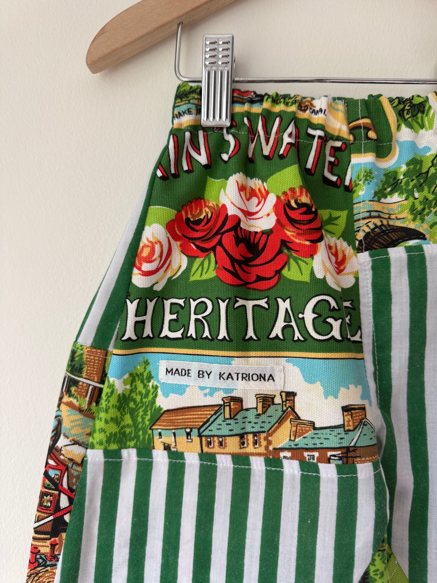 Heritage Vintage Tea Towel Striped Barrel Leg Pants 12-18 months