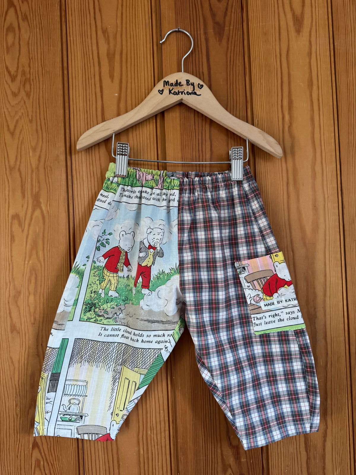 Rupert Bear/striped barrel leg pants 12-18 months
