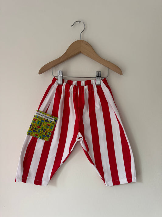Fishy pocket striped pants 6-12 months