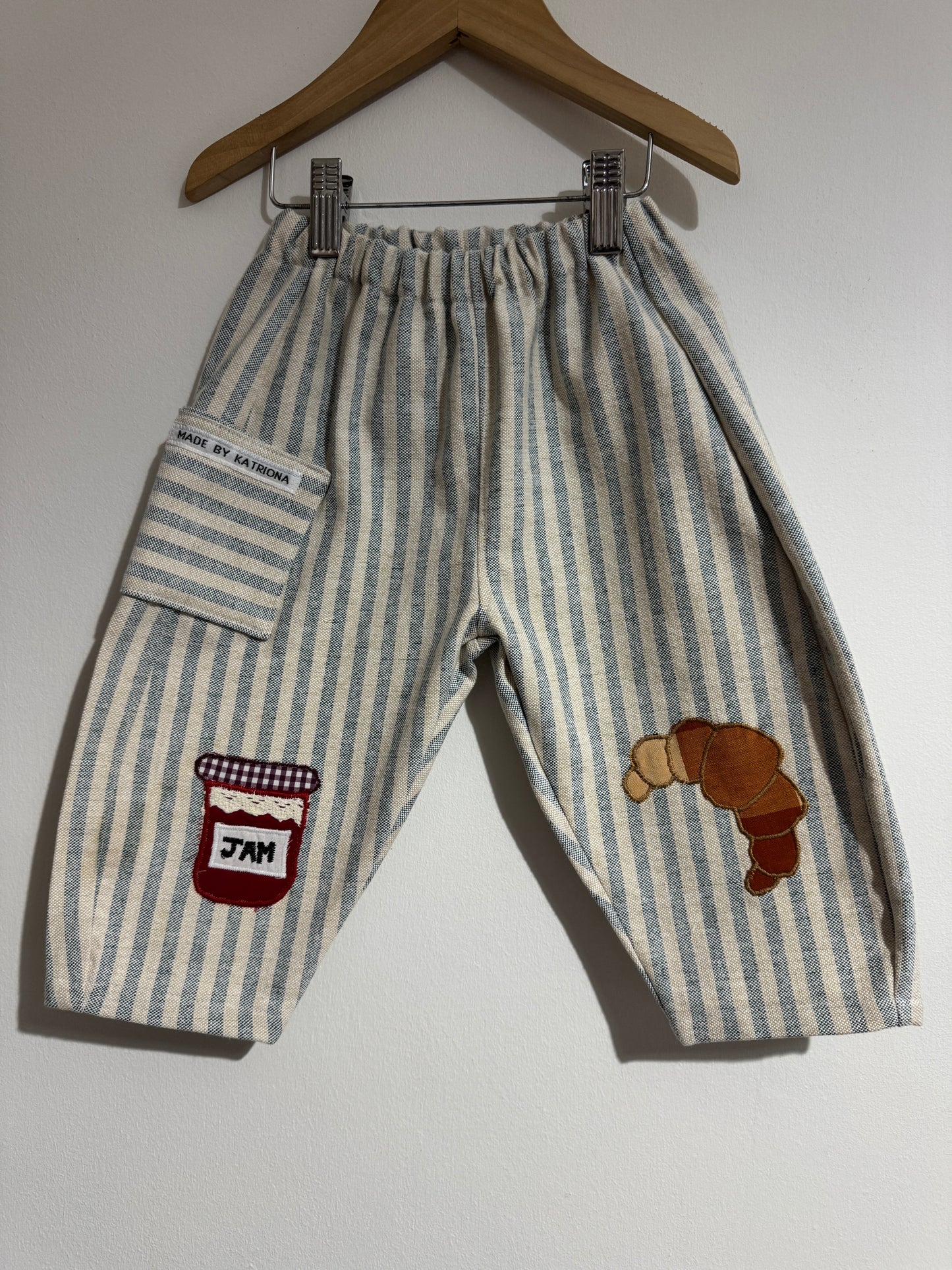 Striped croissant & jam pants 18-24 months
