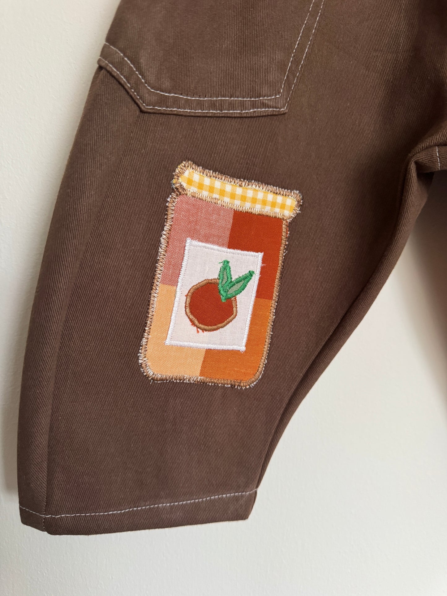 Croissant & marmalade on chocolate denim 12-18 months